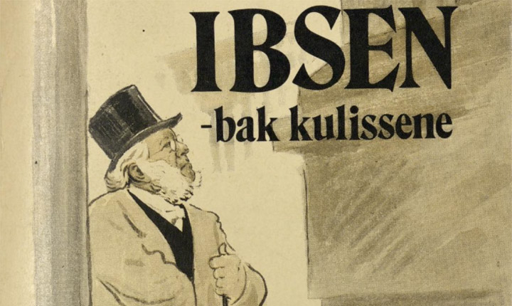 Bokcover med Ibsen-tegning