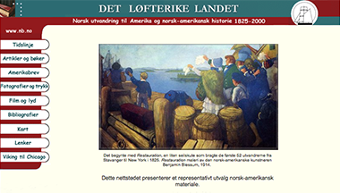 Bilde av nettsiden Det løfterike landet