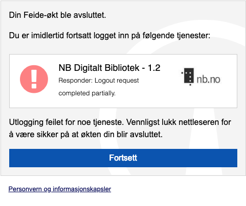 Feilmelding fra Feide