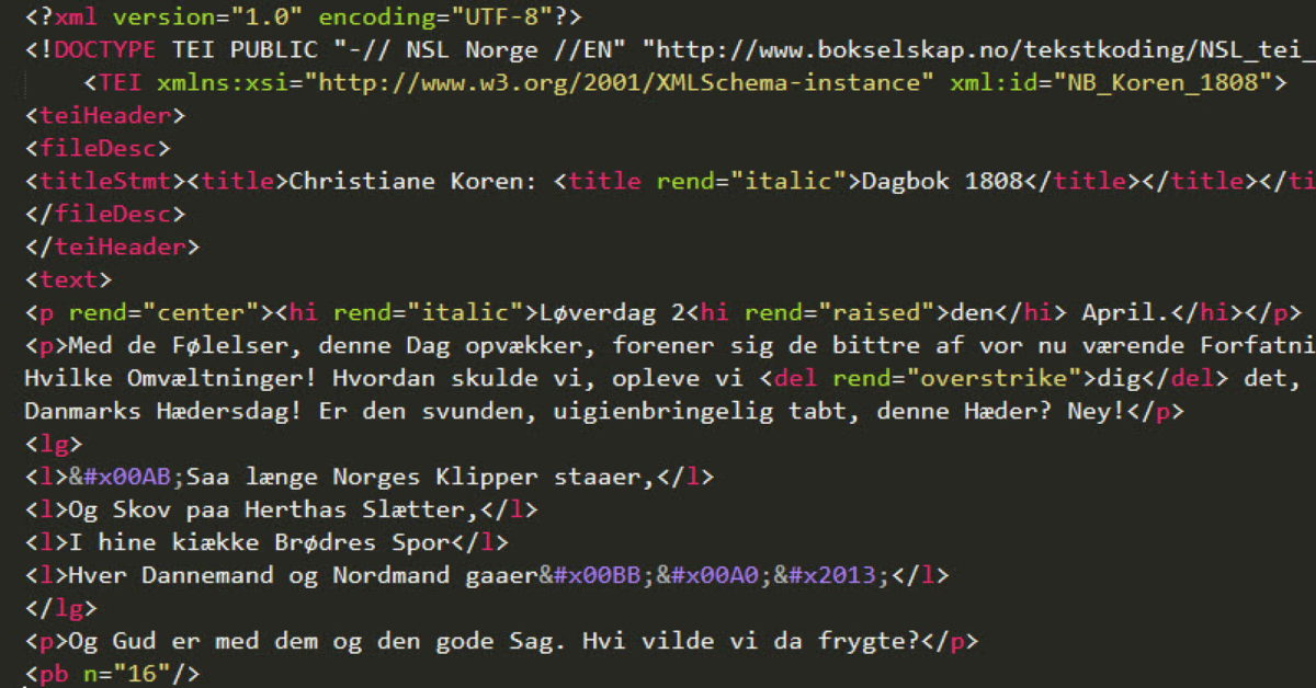 DH-LAB: Tekstkoding med XML/TEI. Workshop