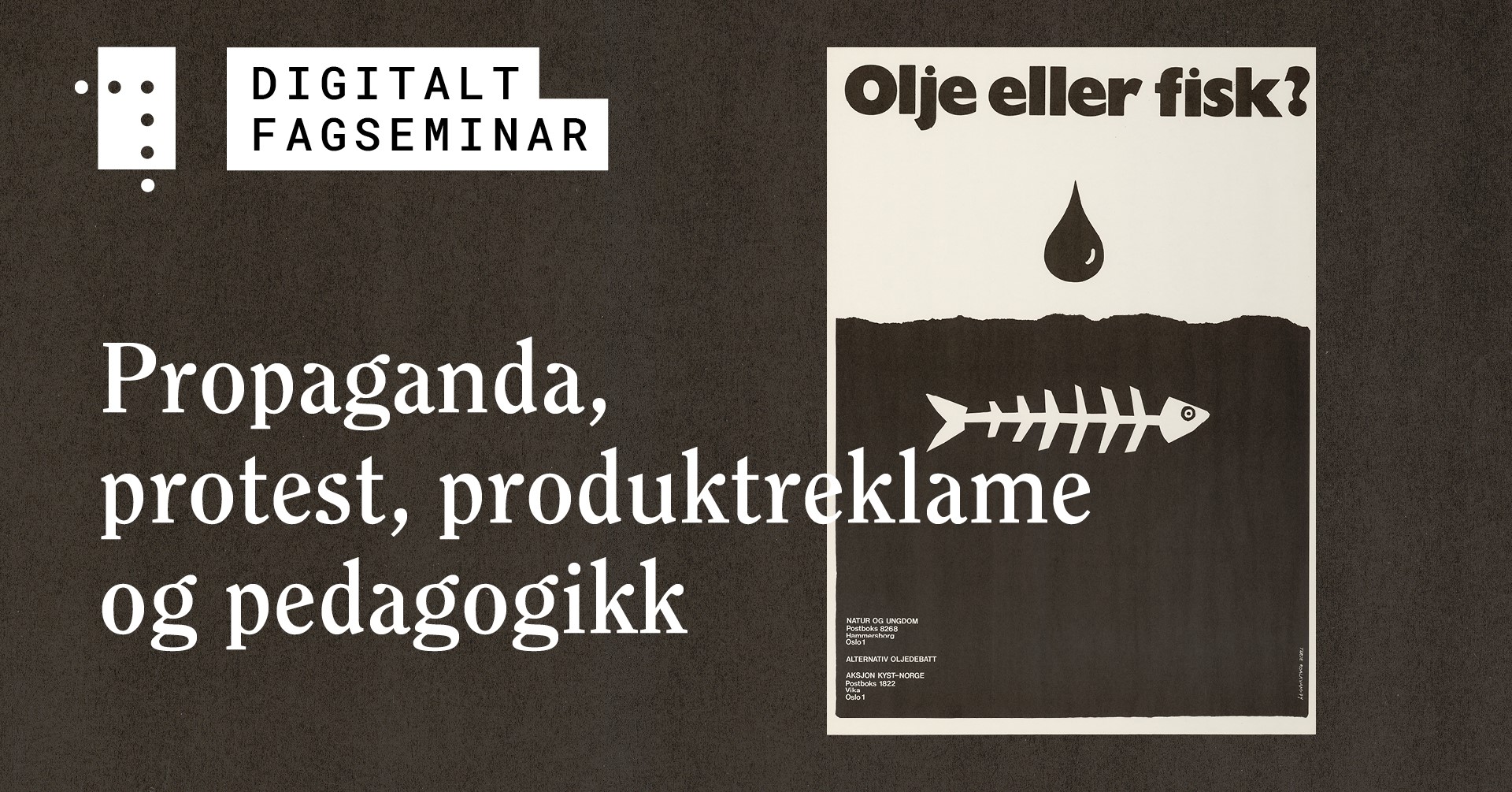 «Olje eller fisk», plakat av Terje Roalkvam