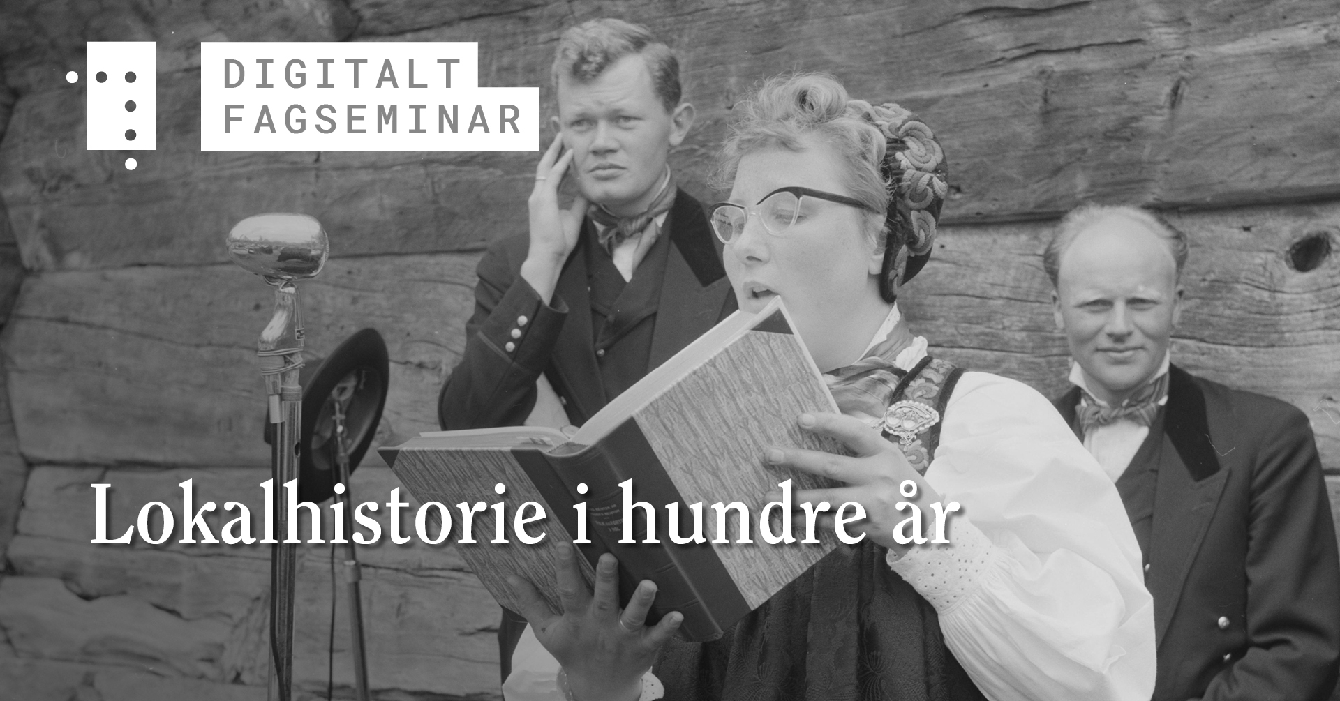 Ulf Kløve, Helga Tufto og Nils Vindegg avbildet ved Hagafoss i forbindelse med Holsdagen, 1959