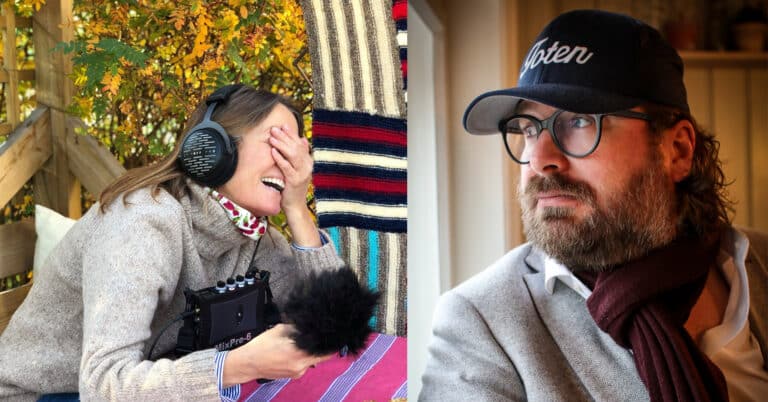 Portrettfoto av journalist Kari Slaatsveen og journalist Ken André Ottesen