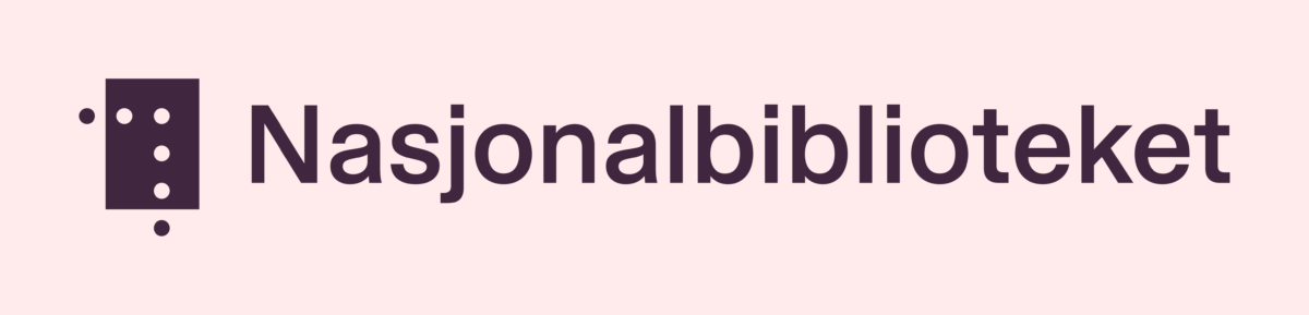 The National Library’s logo lockup in aubergine.