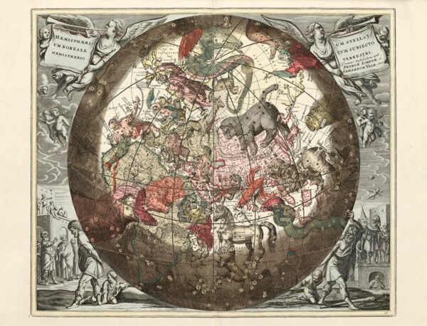 Stjernekart, 1708 (med land)