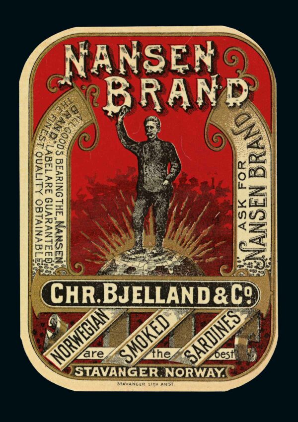 Norsk sardinetikett («Nansen Brand»), 1896