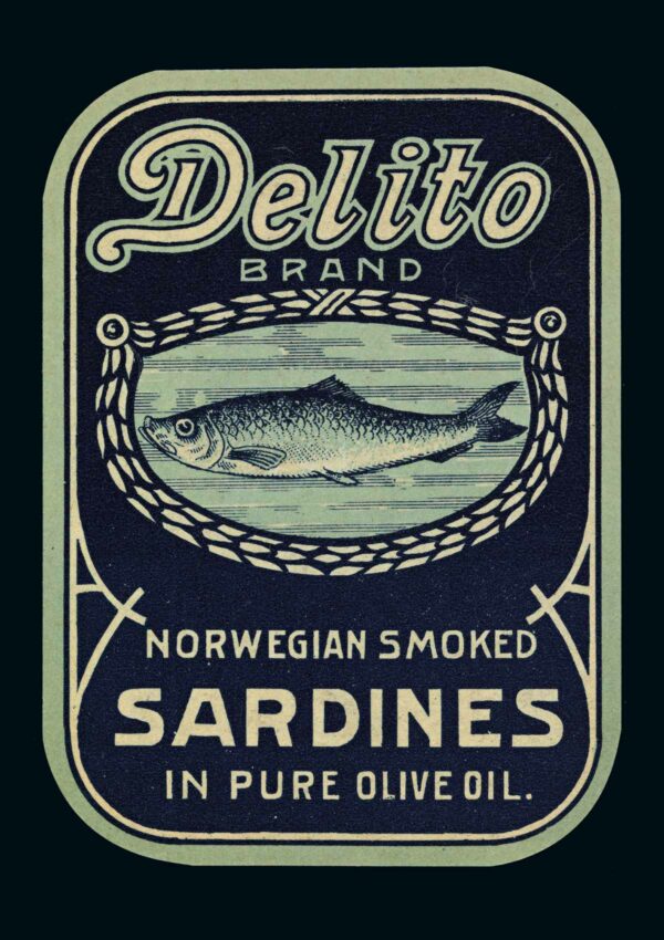Norsk sardinetikett («Delito»), 1914