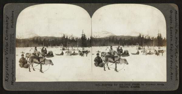 Stereografi. Starting for the Gold Fields on Norway Sleds