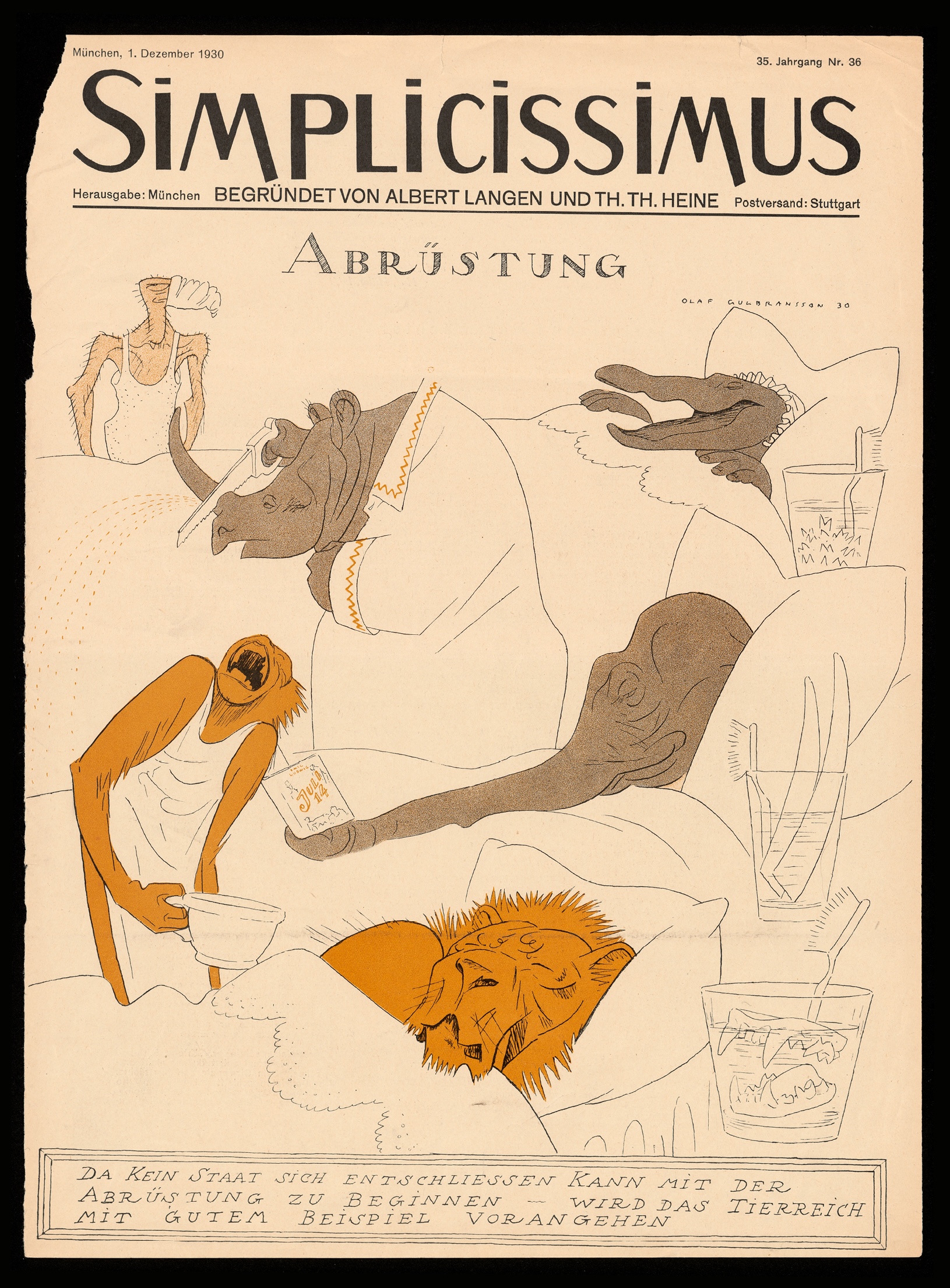 Nedrustning. Olaf Gulbransson i Simplicissimus