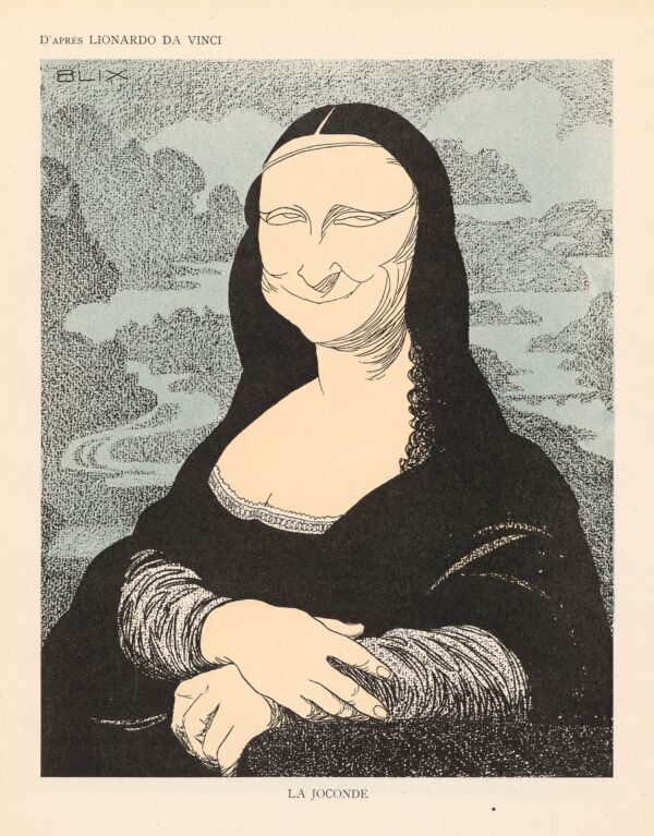 Mona Lisa. Karikaturtegning av Ragnvald Blix