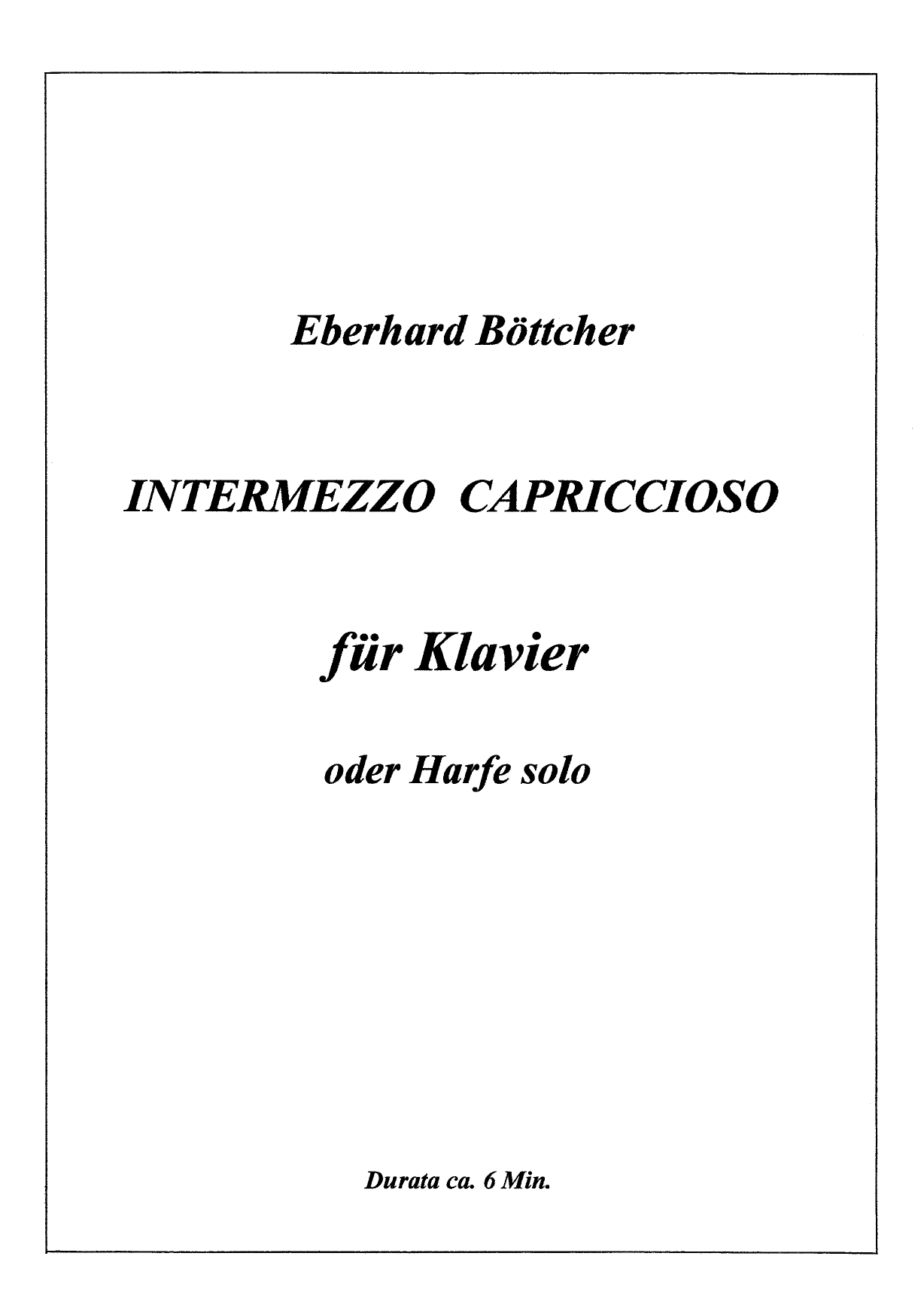 Intermezzo Capriccioso - Für Klavier oder Harfe Solo