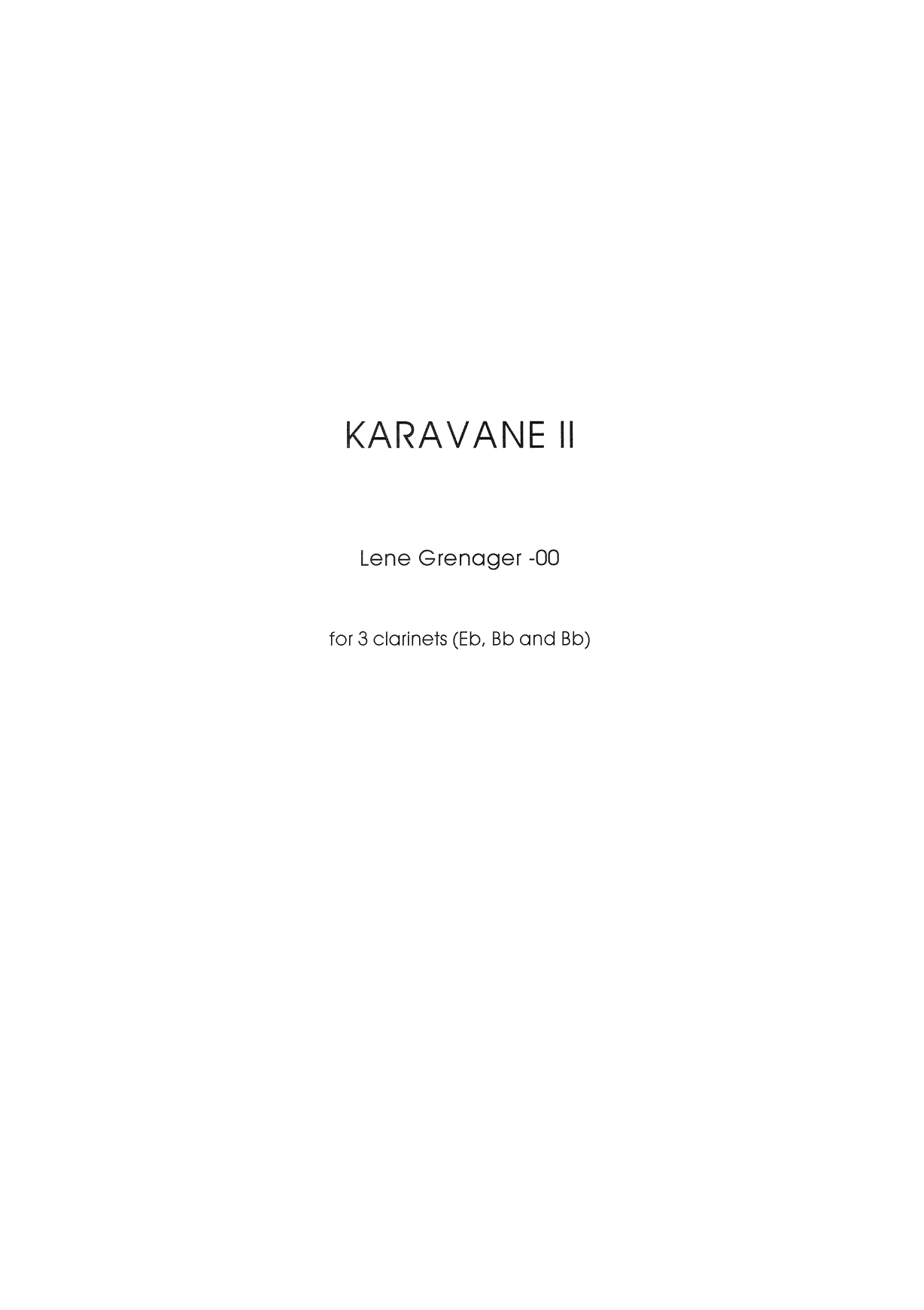 Karavane II - For 3 Clarinets