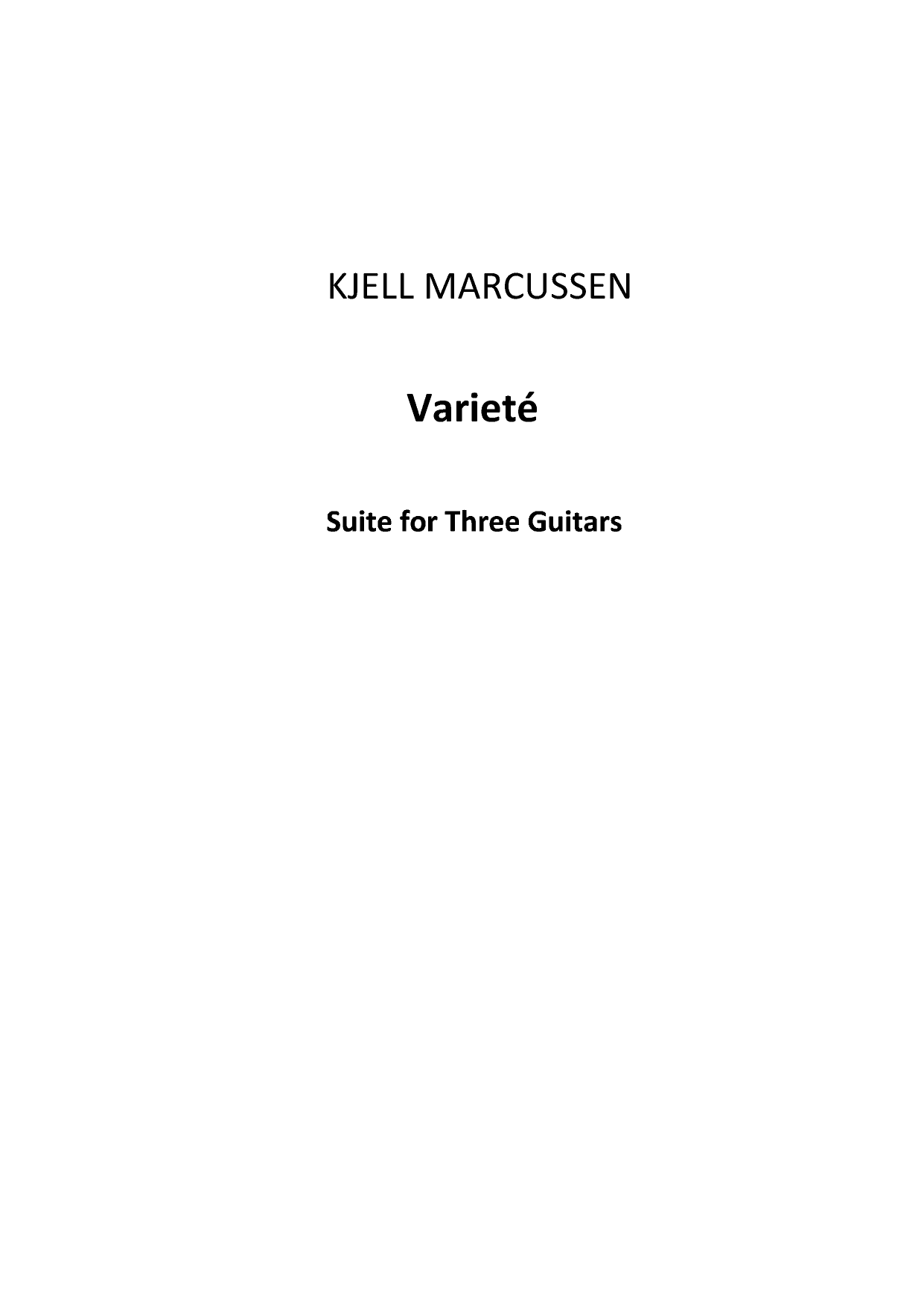 Varieté - Suite for Three Guitars