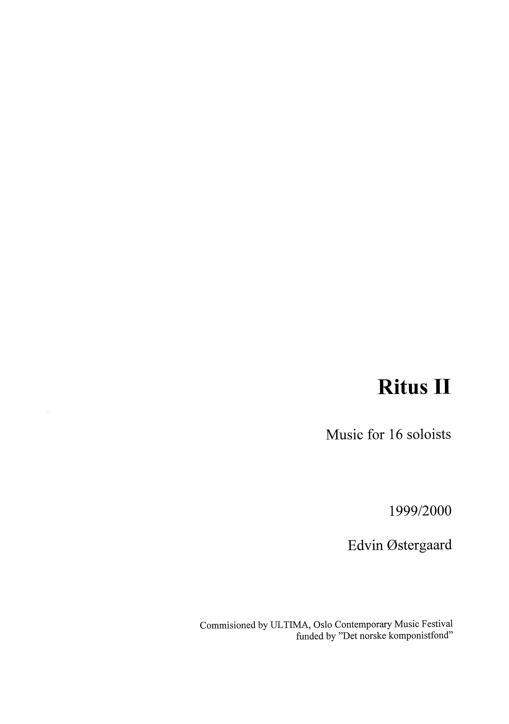 Ritus II - Music for 16 soloists
