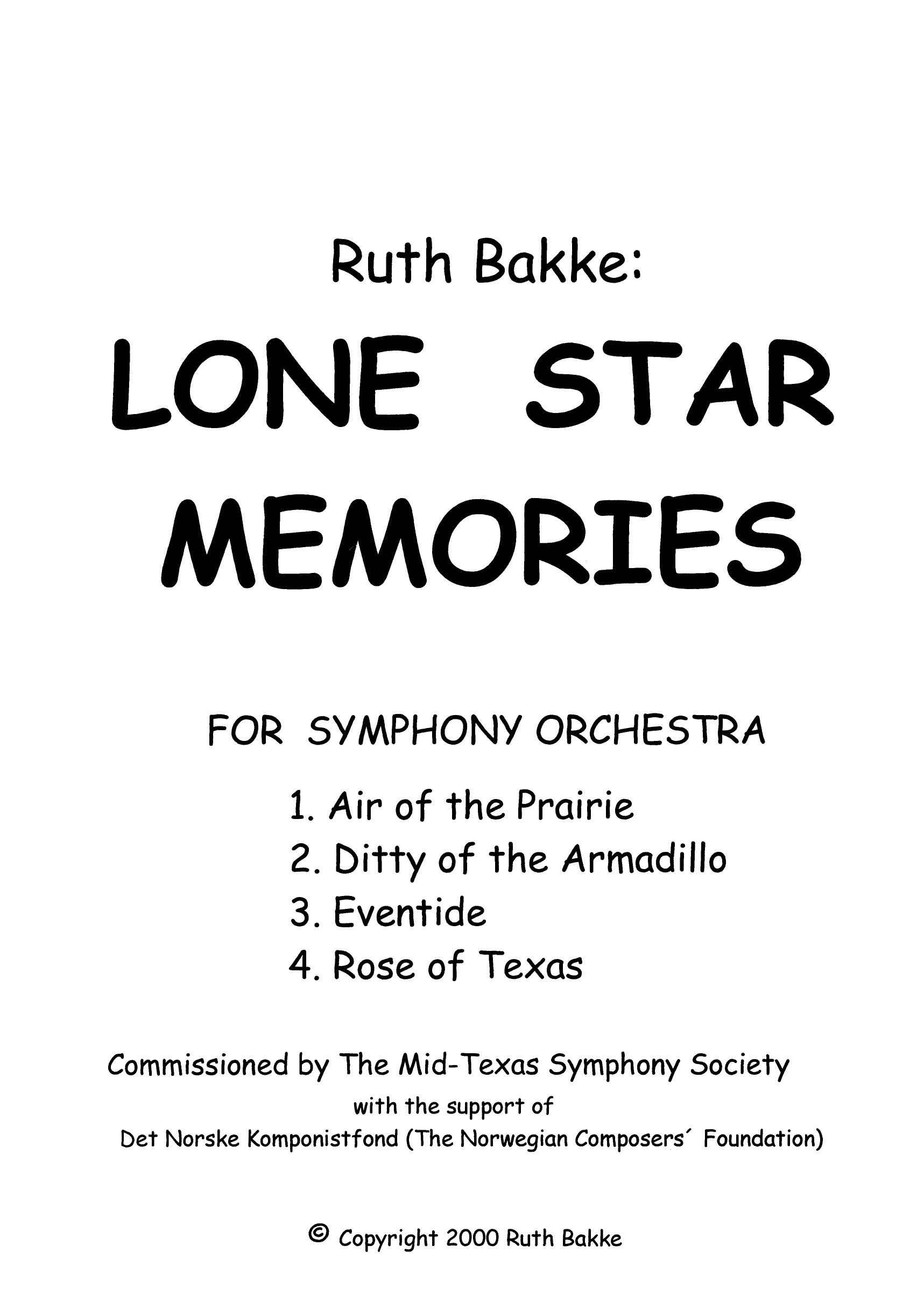 Lone Star Memories - For Symphony Orchestra