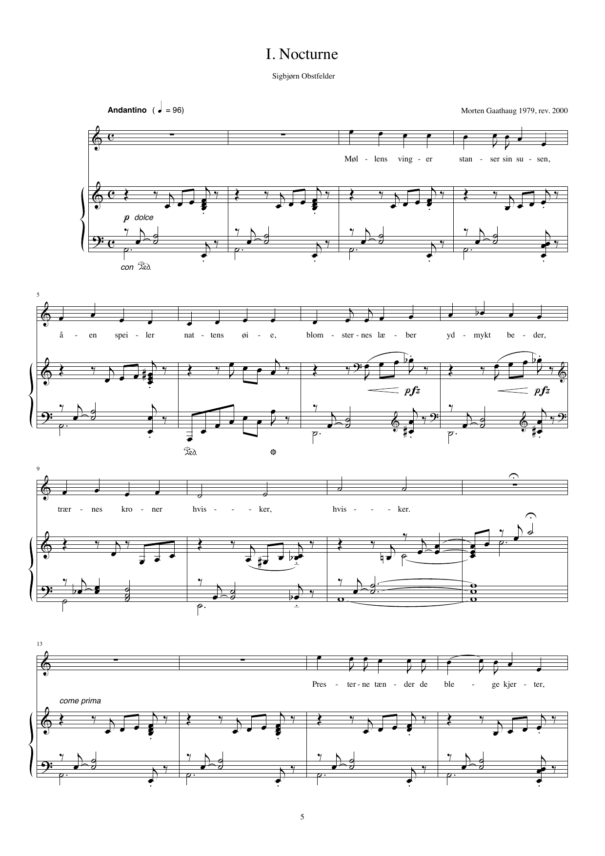 To sanger til tekster av Sigbjørn Obstfelder - For èn stemme (barnekor) og klaver eller to stemmer (solo eller barnekor) og klaver op. 8 <1979/2000 - Bilde 3