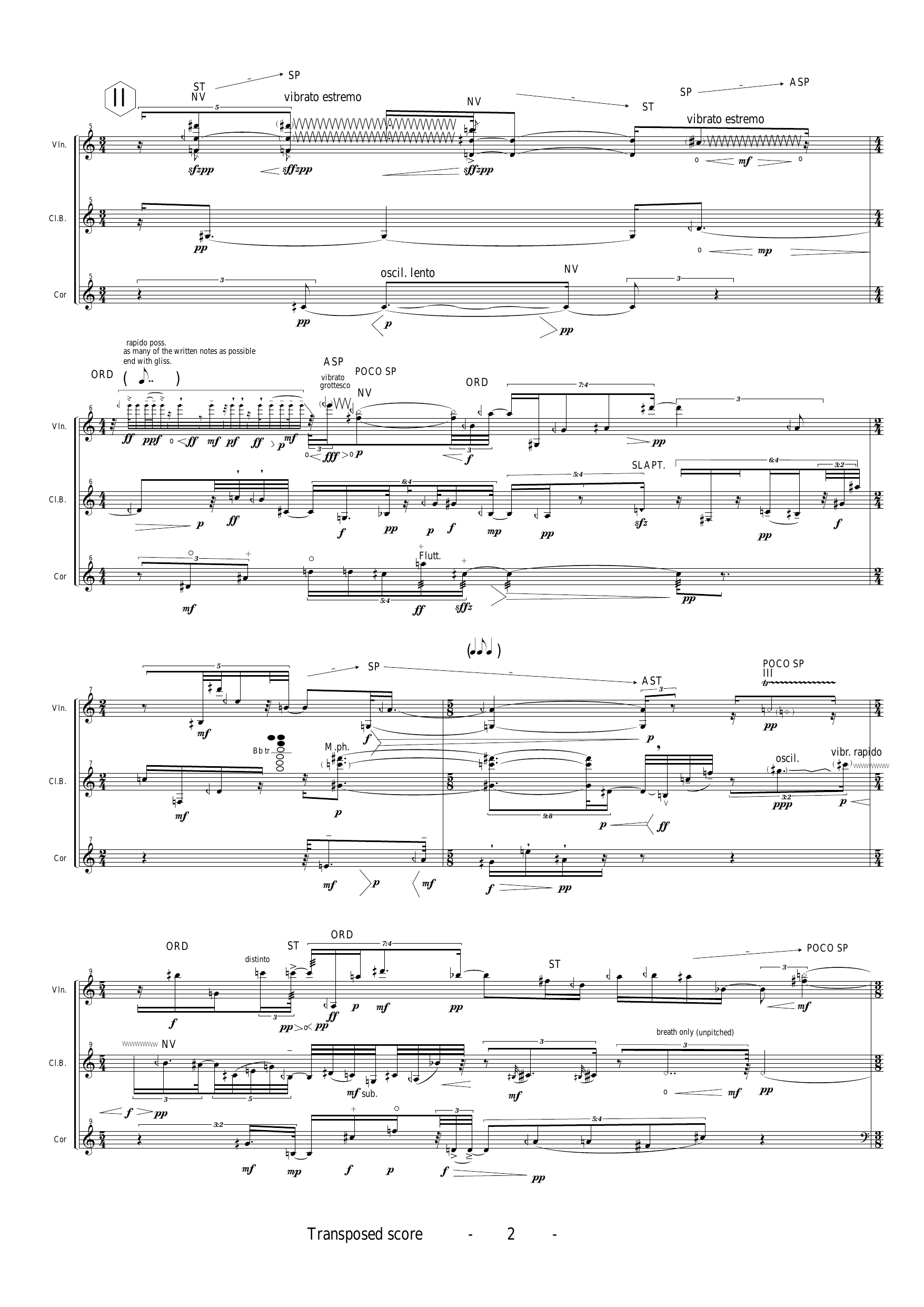 Contradiction - Pour violon, clarinette basse et cor <2000/ rev. 2009 - Image 6
