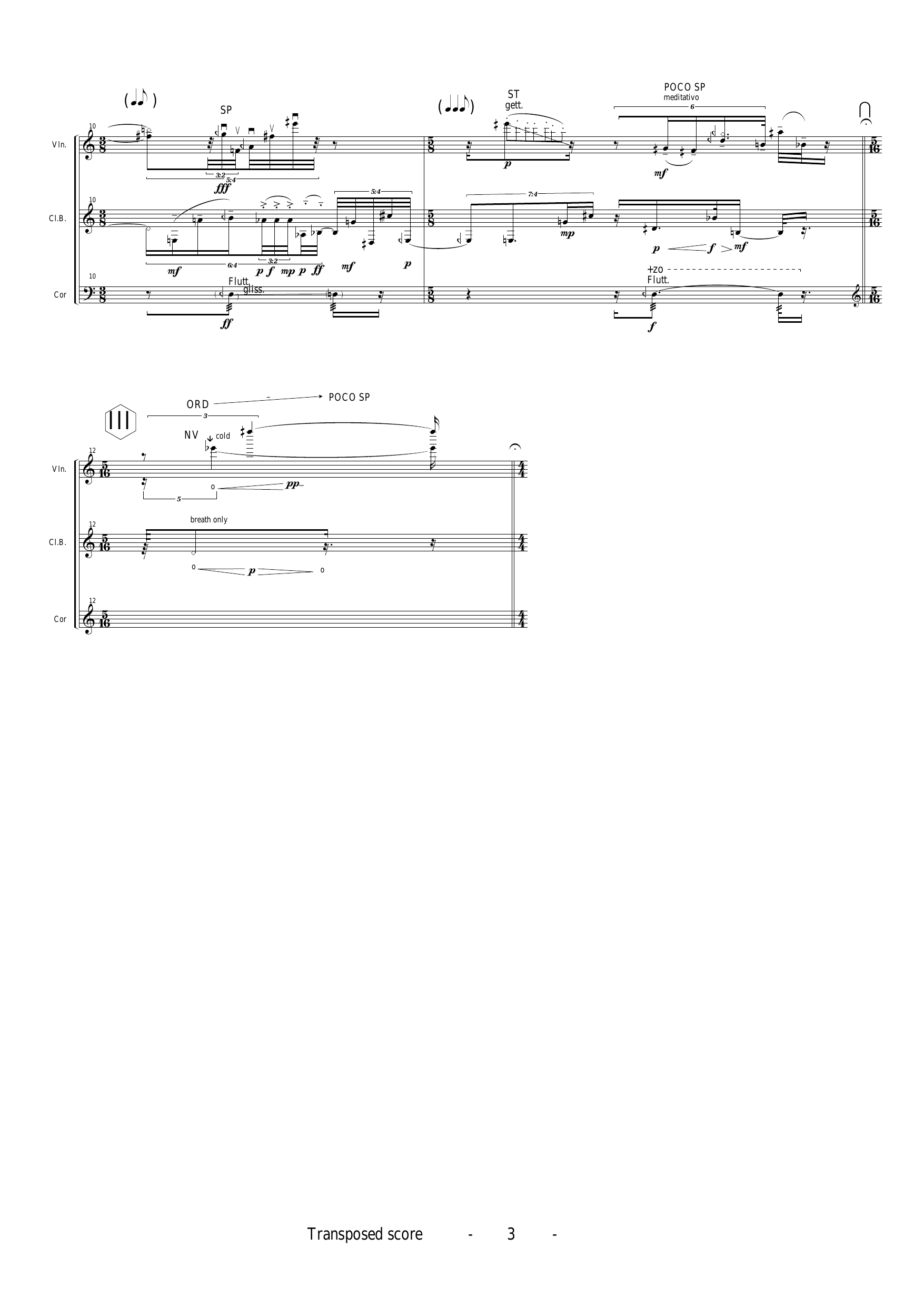 Contradiction - Pour violon, clarinette basse et cor <2000/ rev. 2009 - Image 7