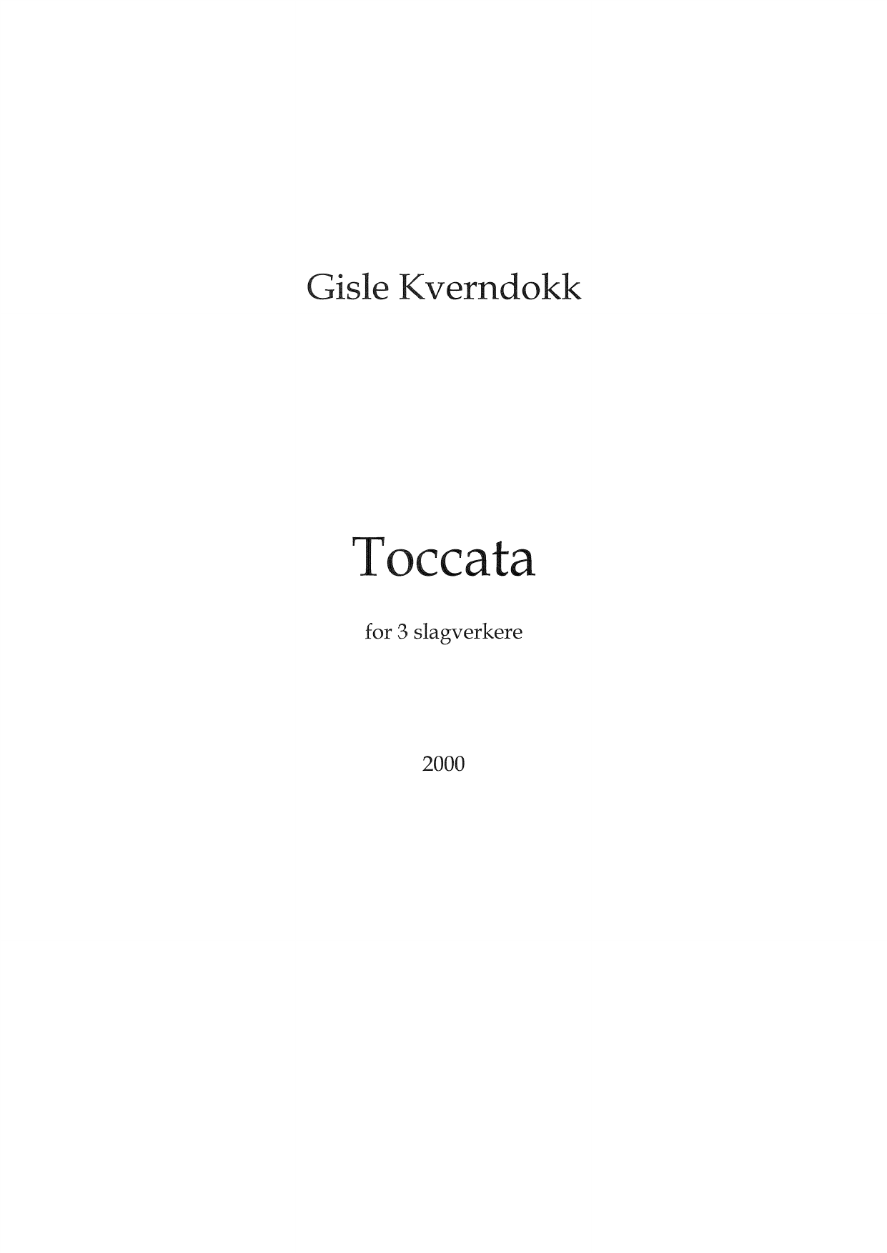 Toccata - For 3 slagverkere