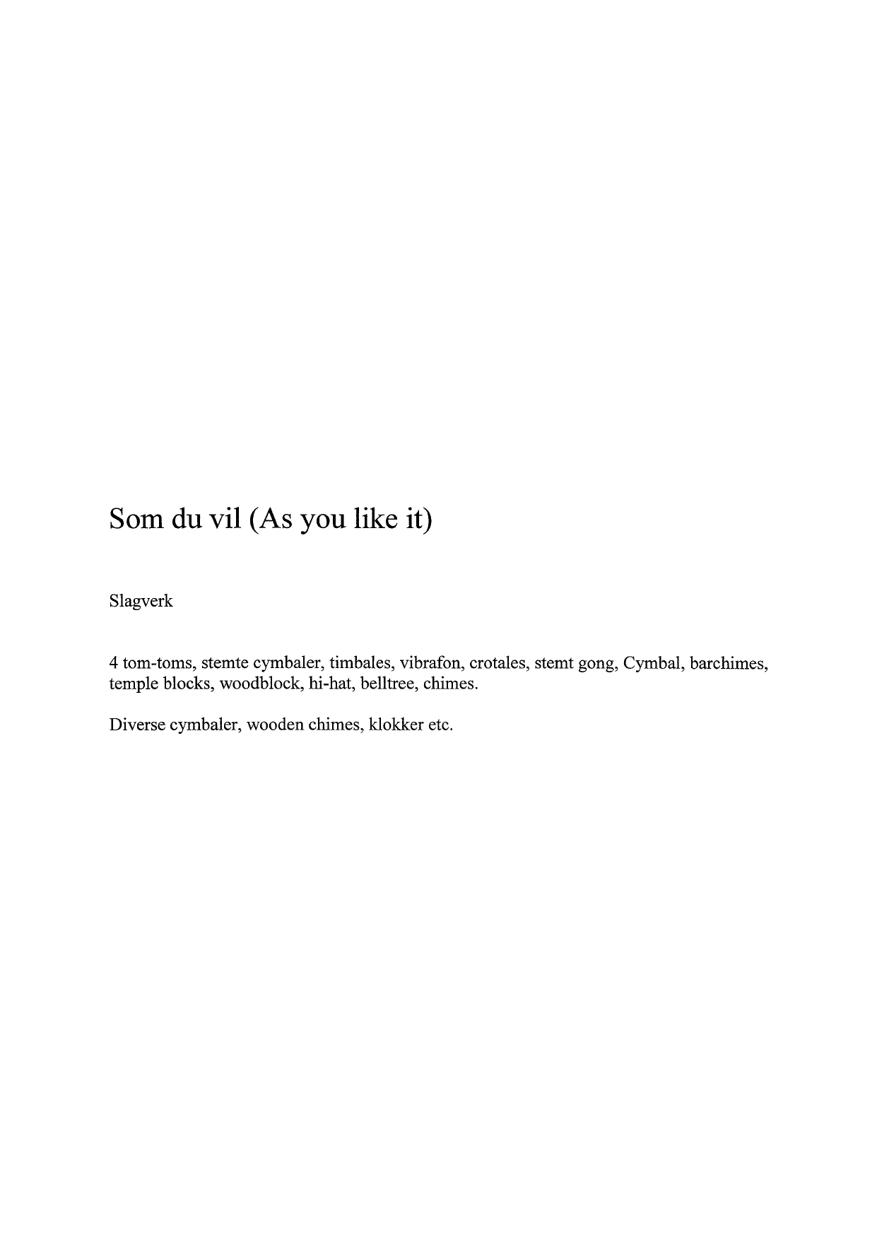 Som du vil - Musikk til skuespillet "As you like it" av William Shakespeare - Bilde 3