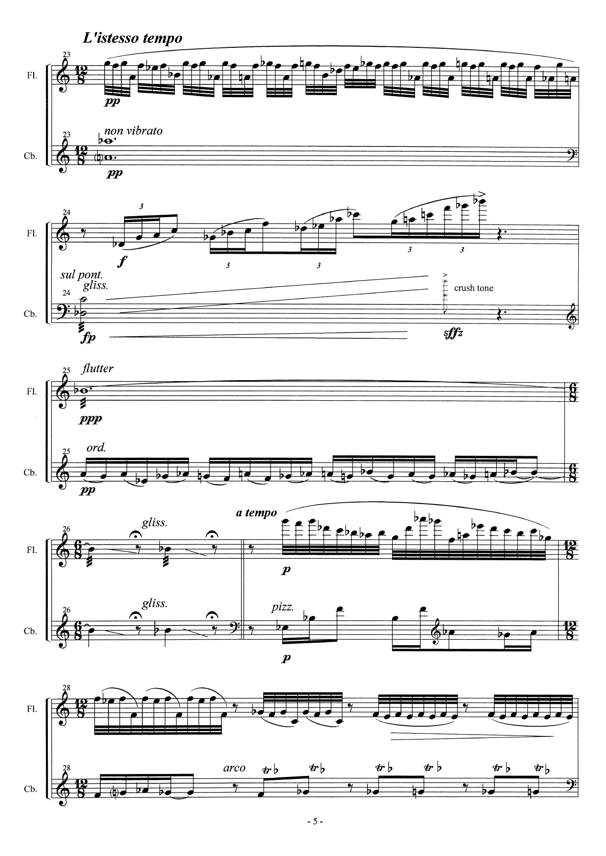 ...wither wander you - Duo Concertante for Flute and Bass - Image 9