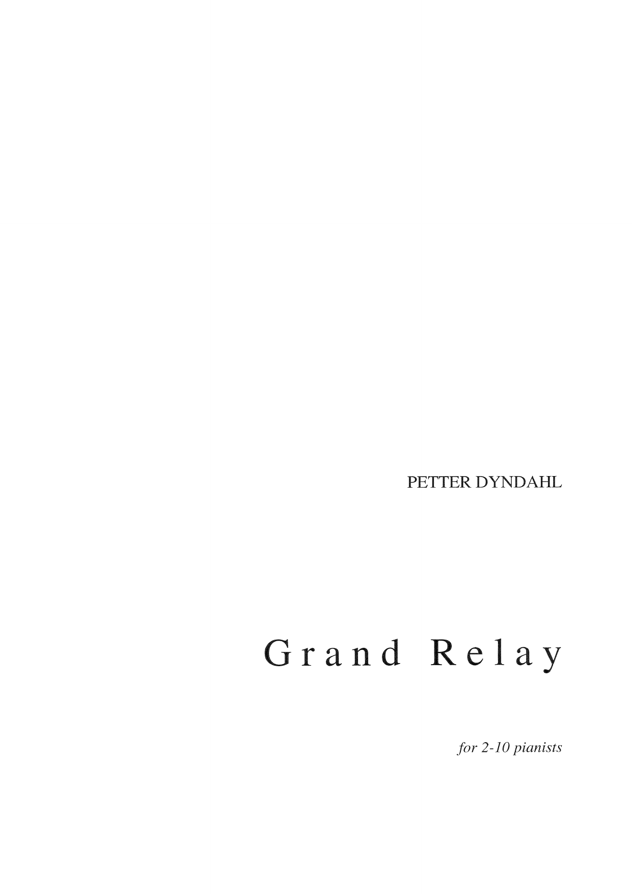 Grand Relay - For 2-10 pianists