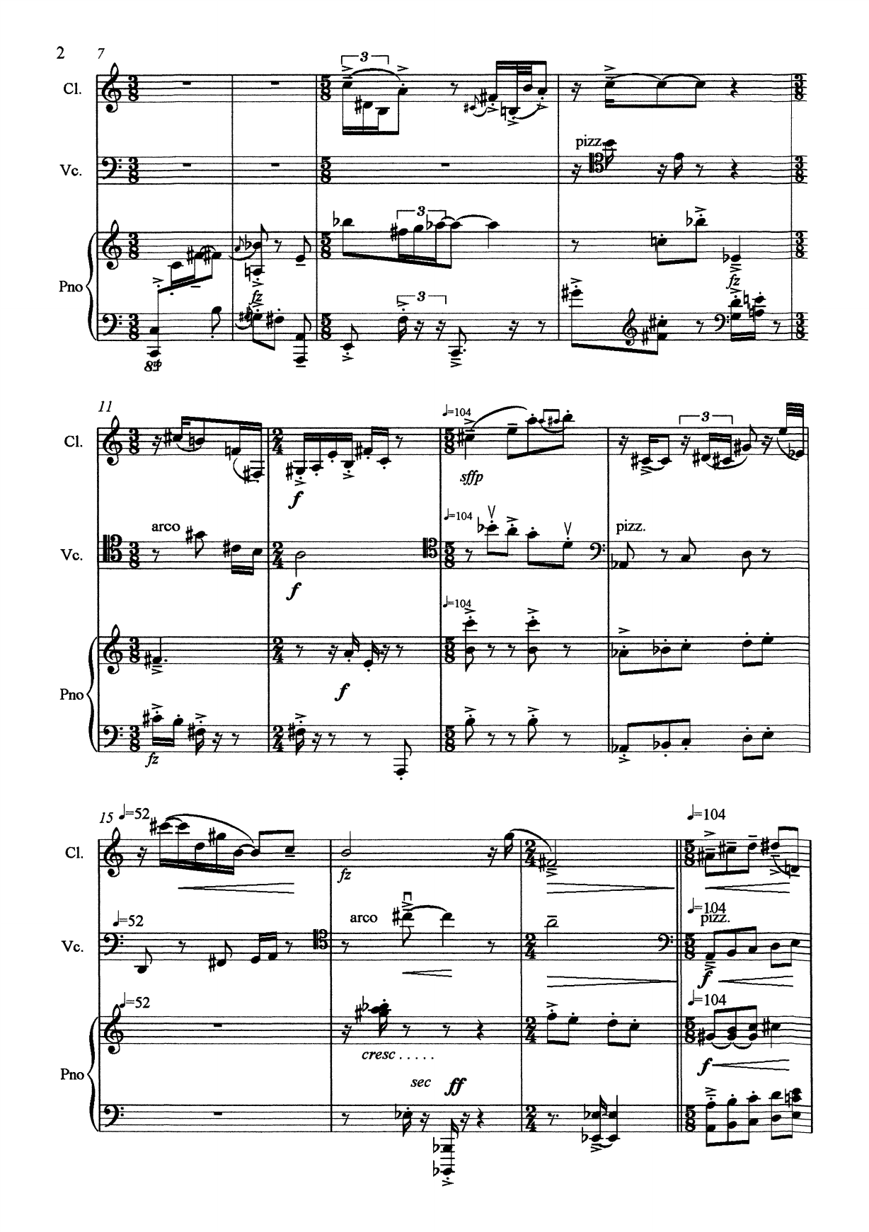 Trio Emanuelle - For Clarinet, Violoncello and Piano - Bilde 4