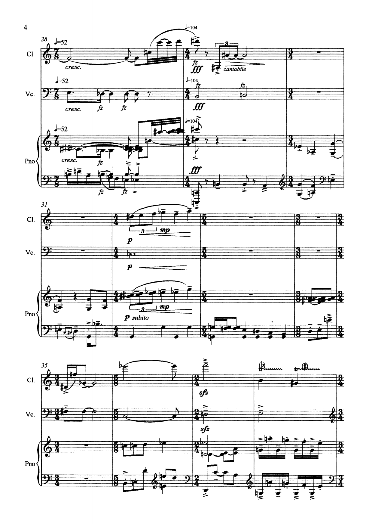 Trio Emanuelle - For Clarinet, Violoncello and Piano - Bilde 6