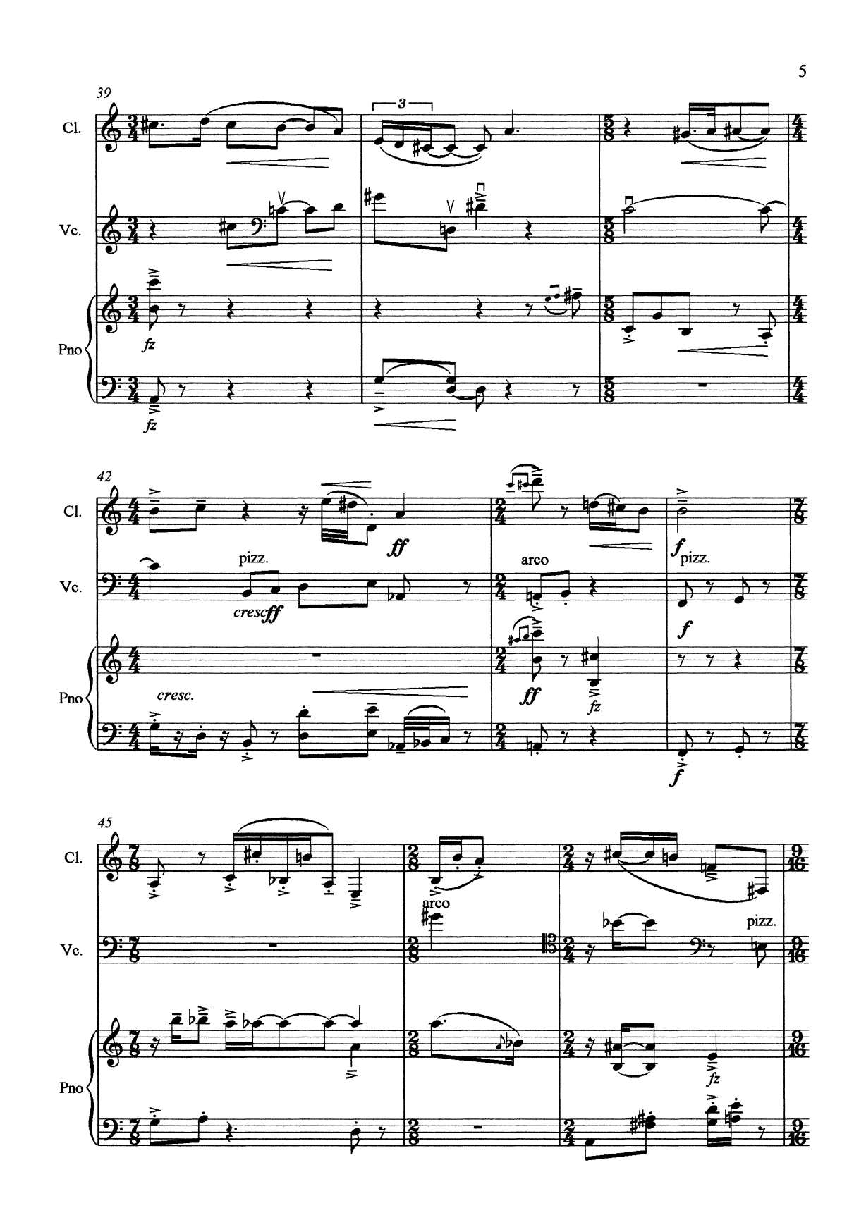 Trio Emanuelle - For Clarinet, Violoncello and Piano - Bilde 7