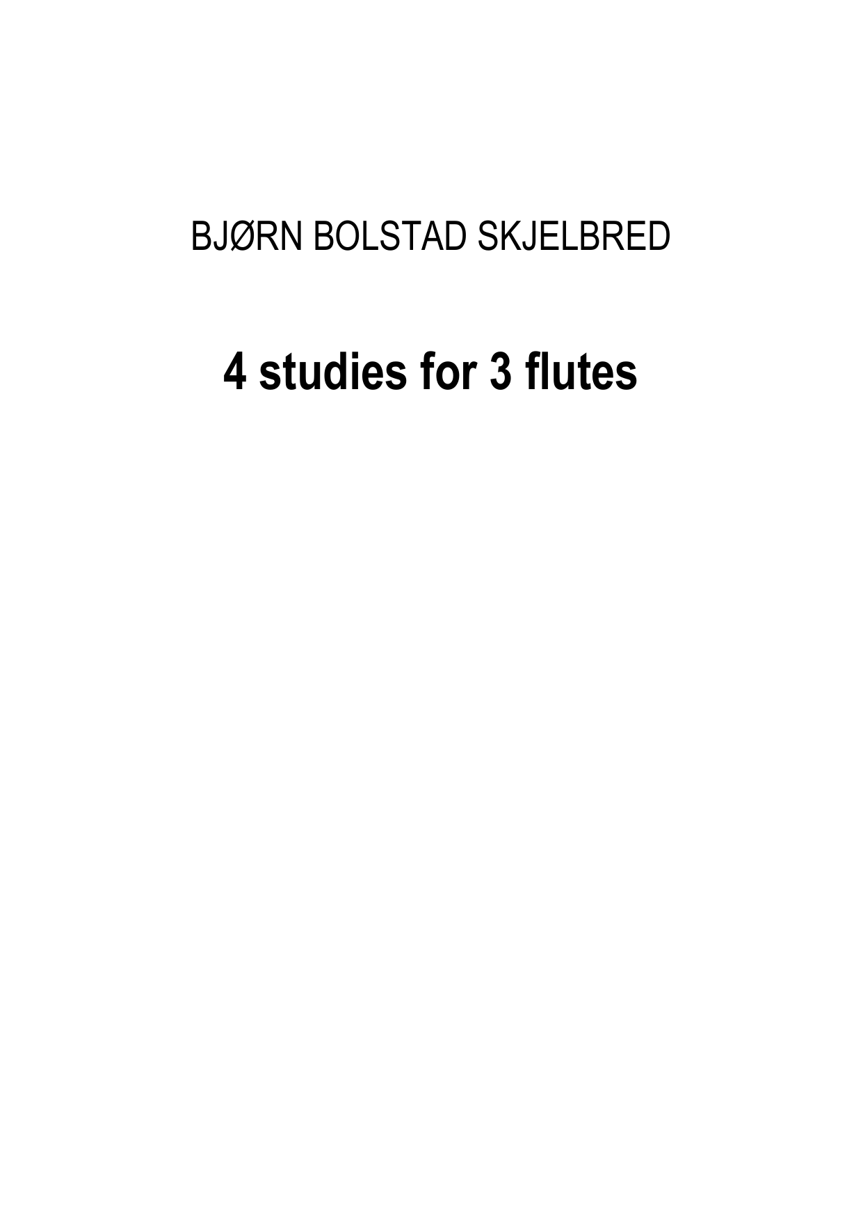 4 Studies for 3 Flutes