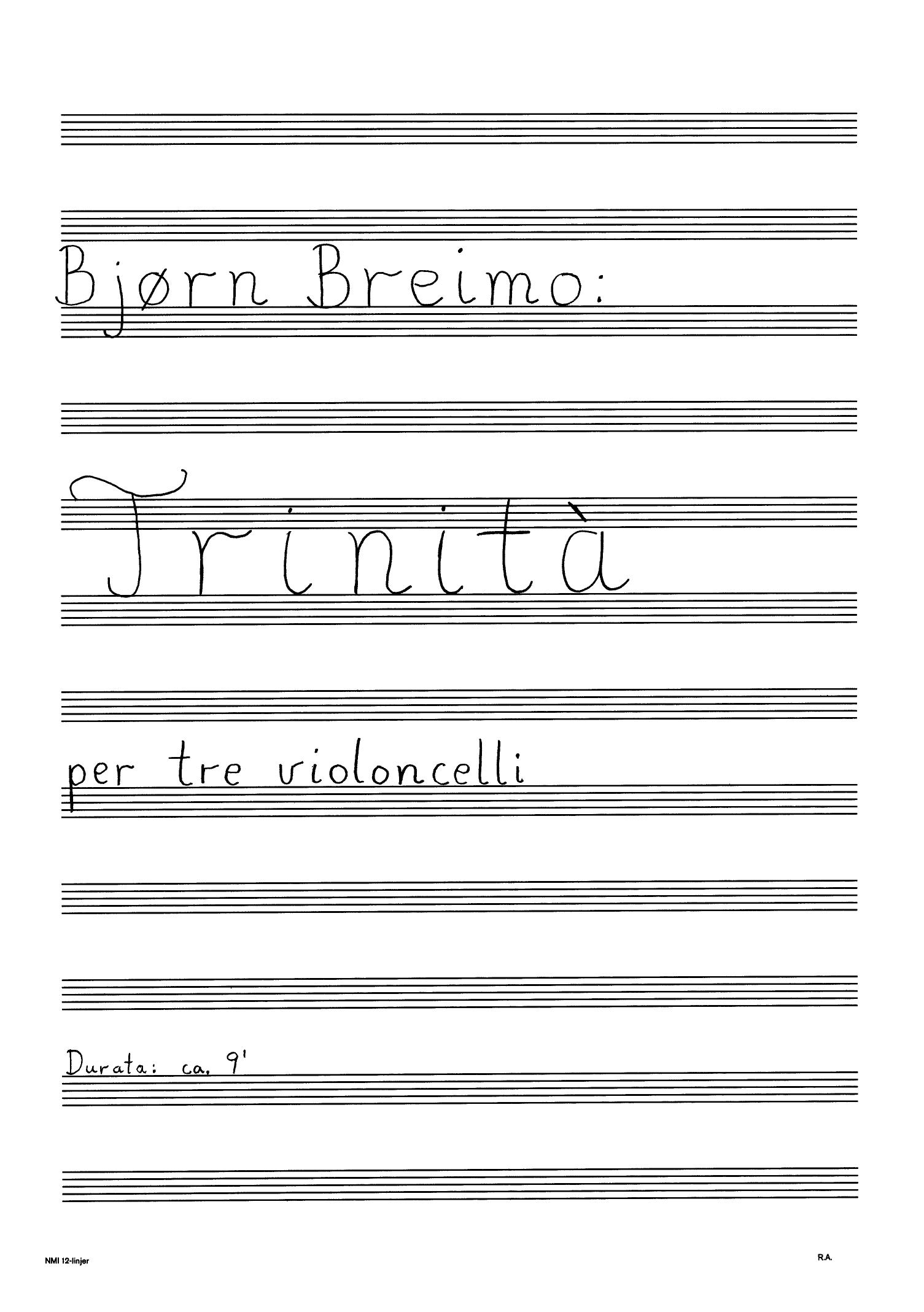 Trinità - Per tre violoncelli