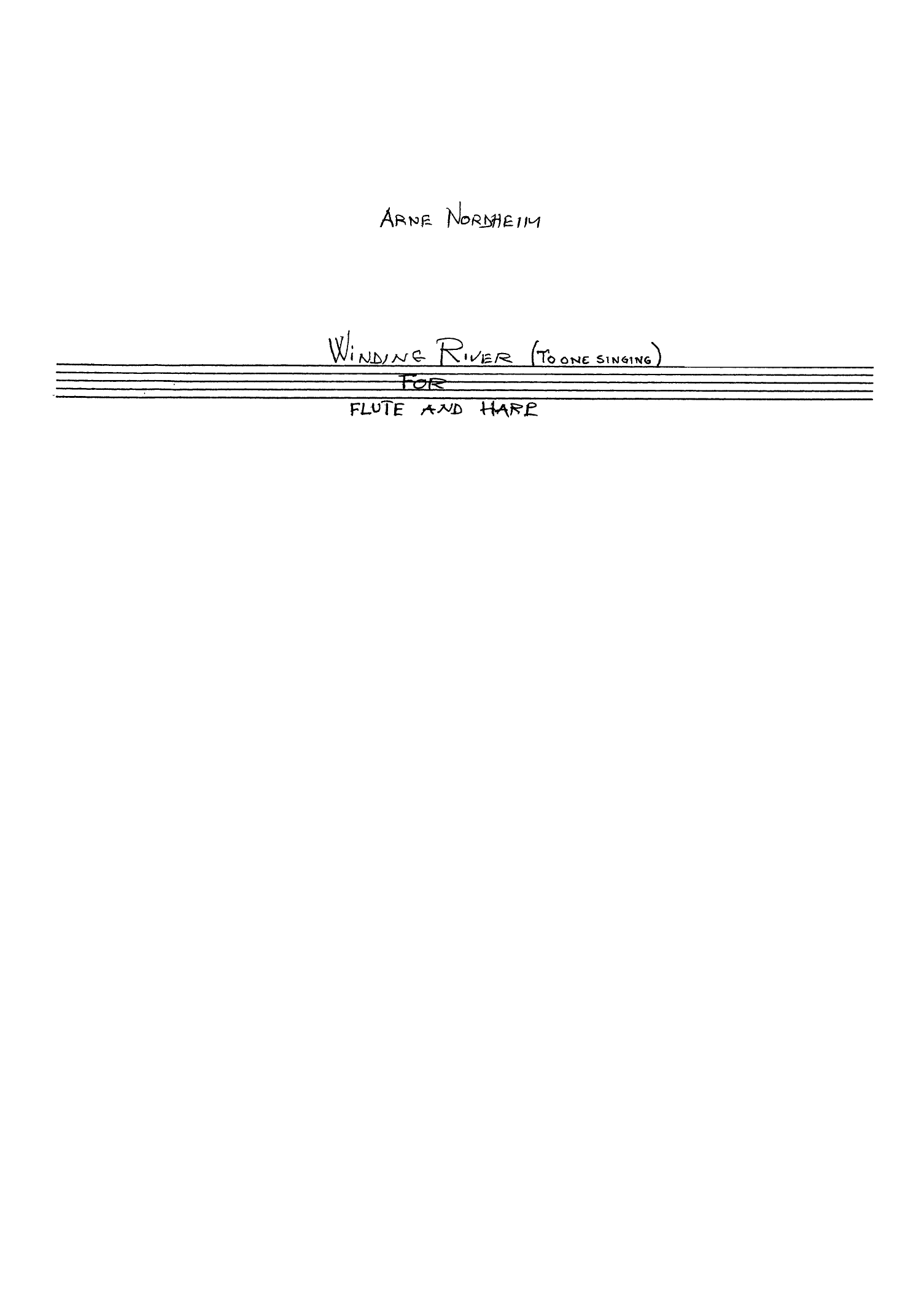 Winding River - To one Singing : For Flute and Harp