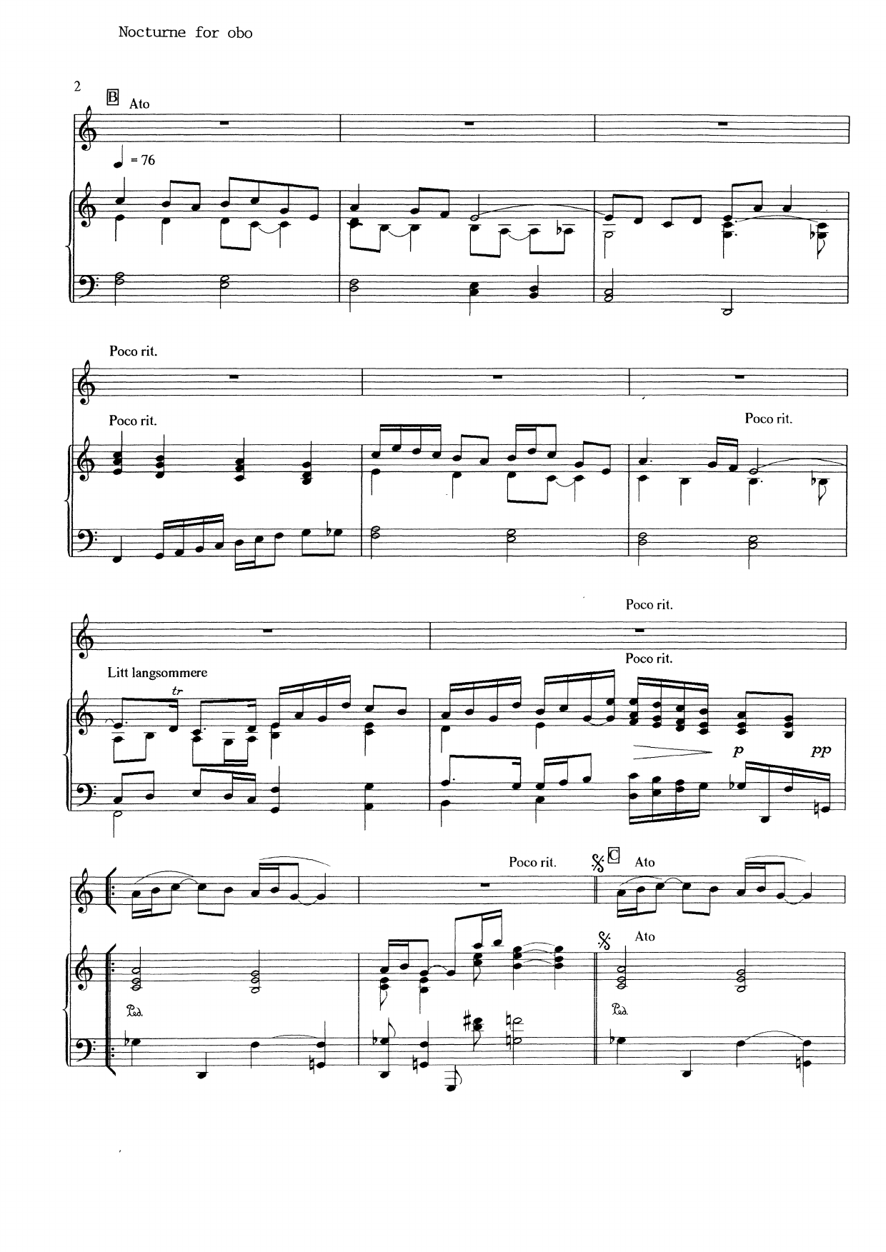 Nocturne - For obo og piano - Bilde 6