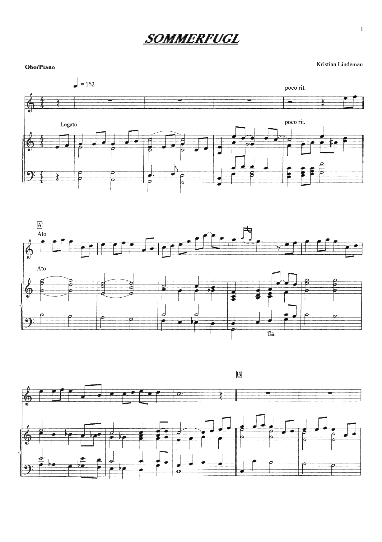 Sommerfugl - For obo og piano - Bilde 3
