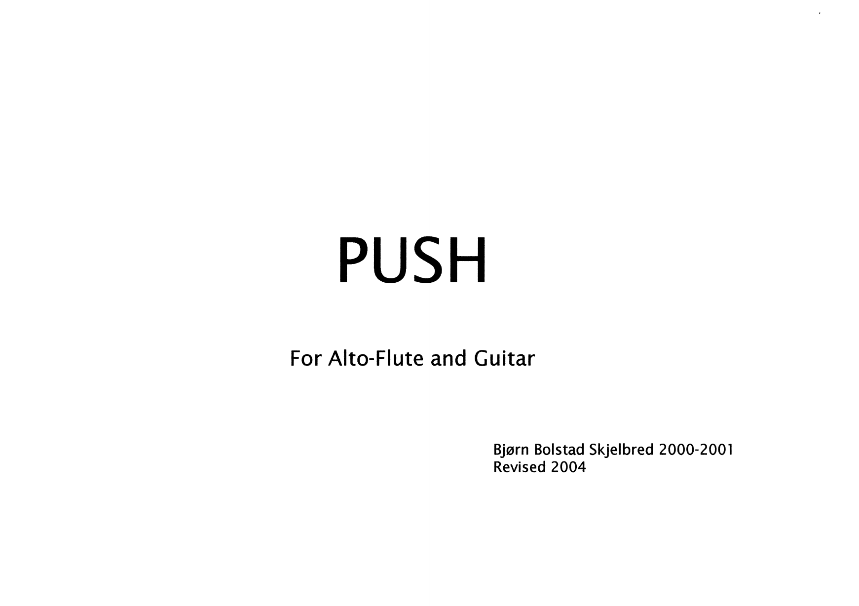 Push - For Alto-Flute and Guitar