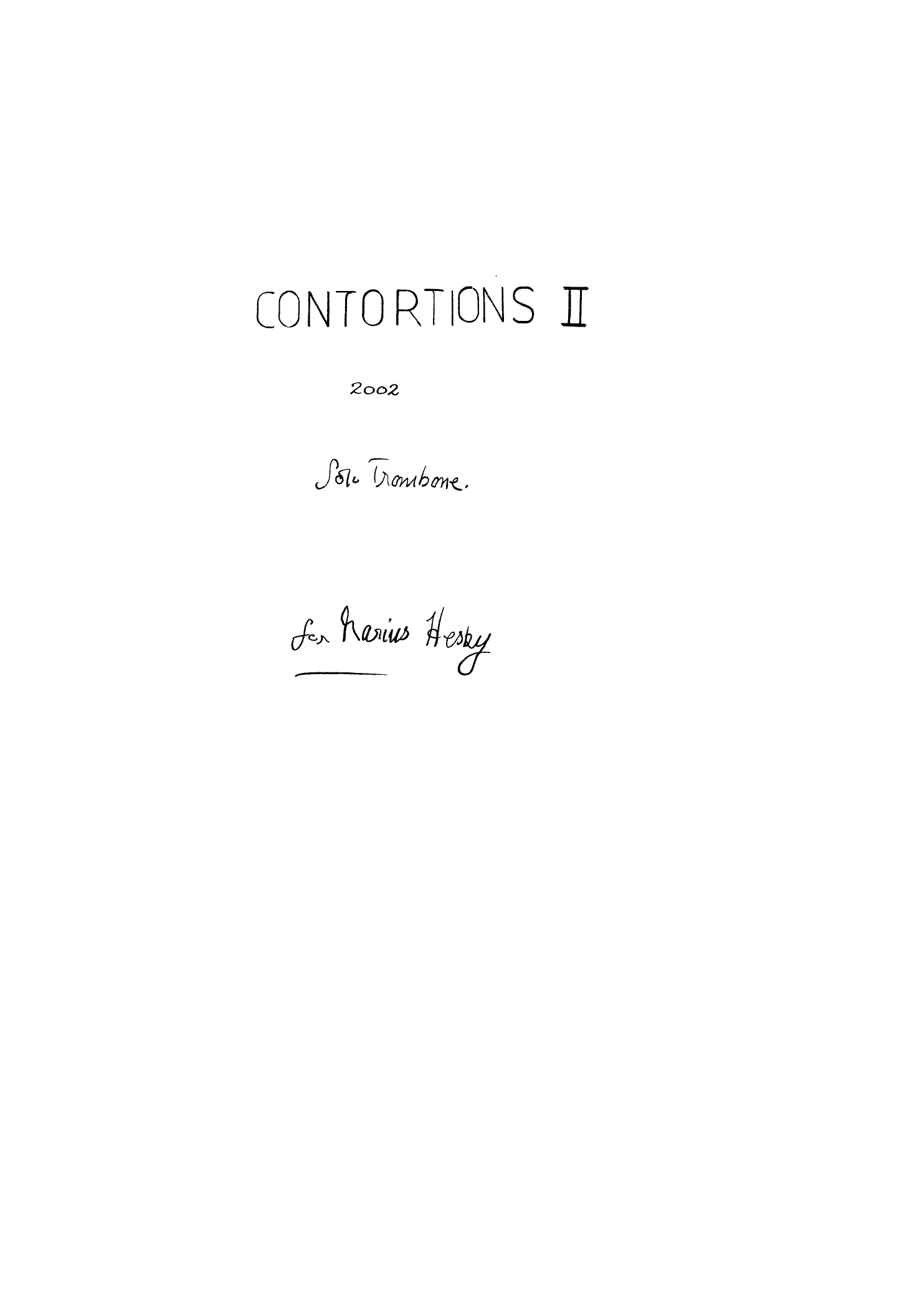 Contortions II - Solo Trombone