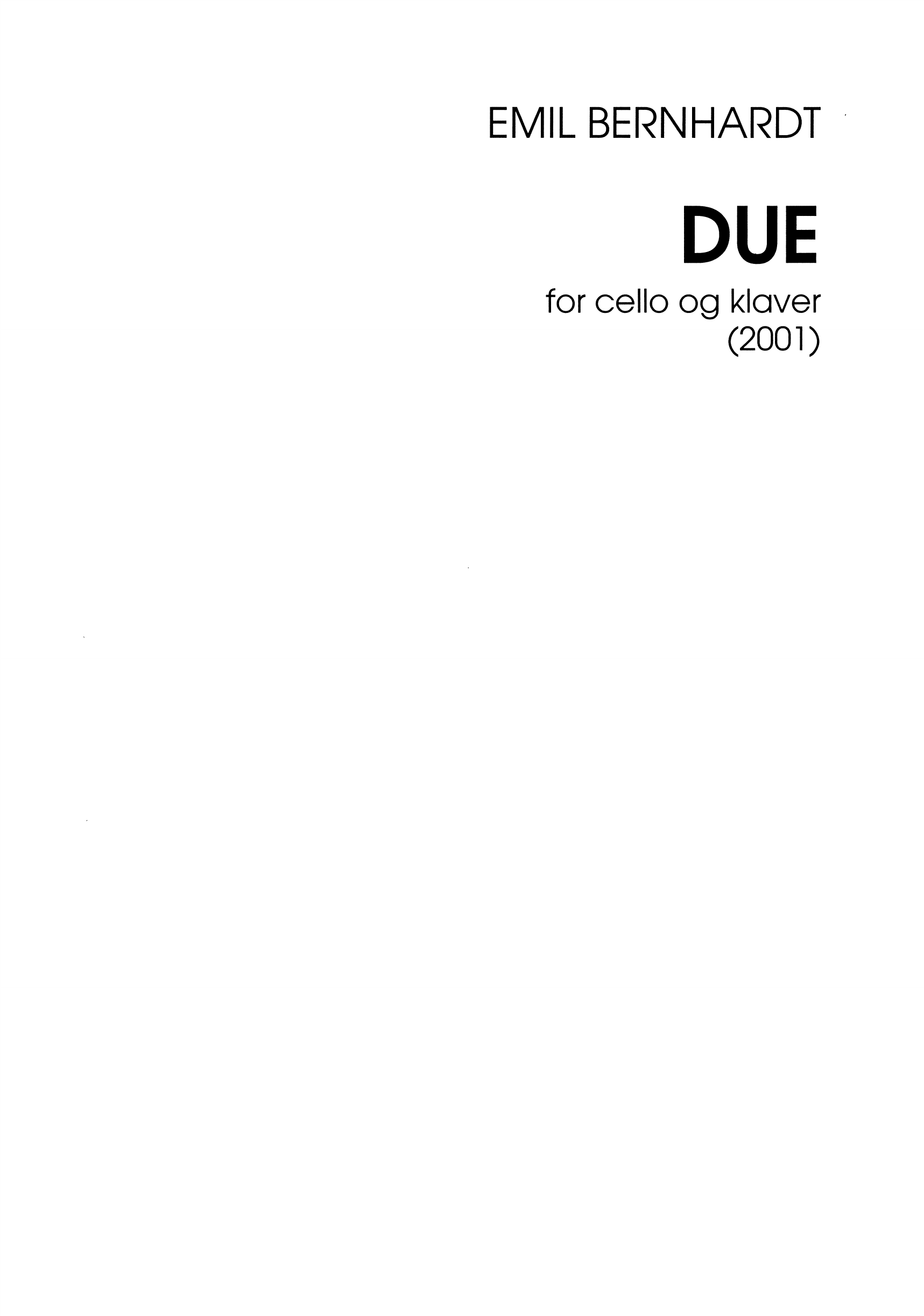 Due - For cello og klaver