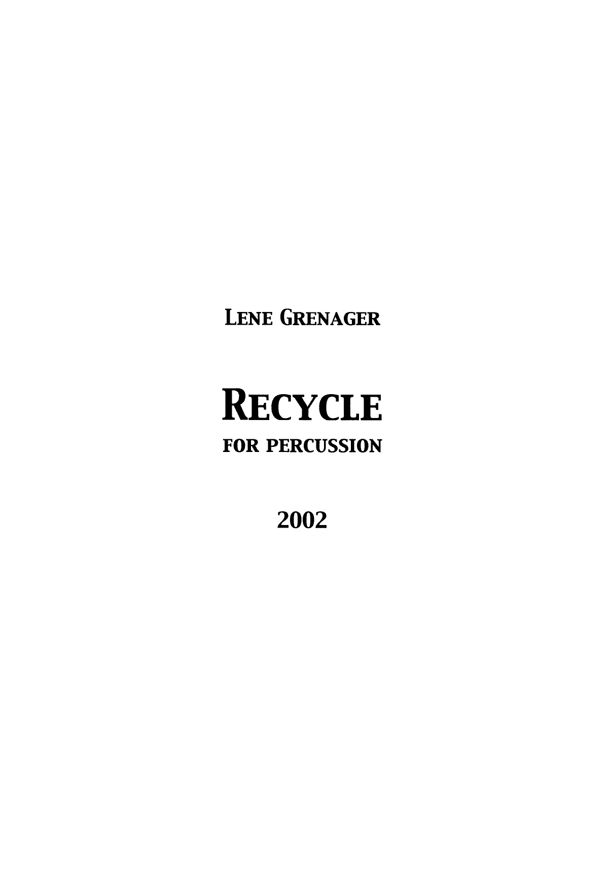 Recycle for Percussion
