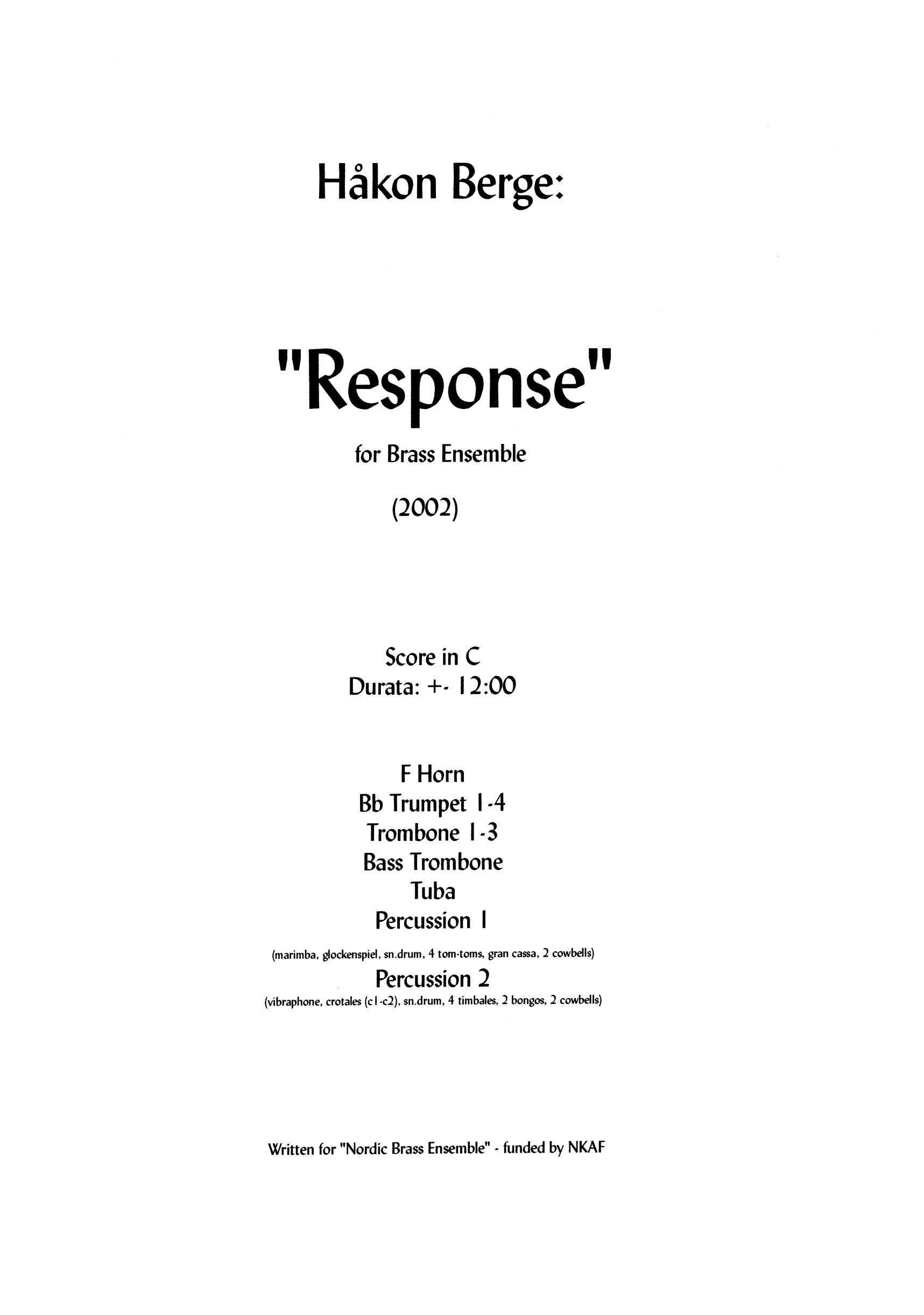 Response - For Brass Ensemble