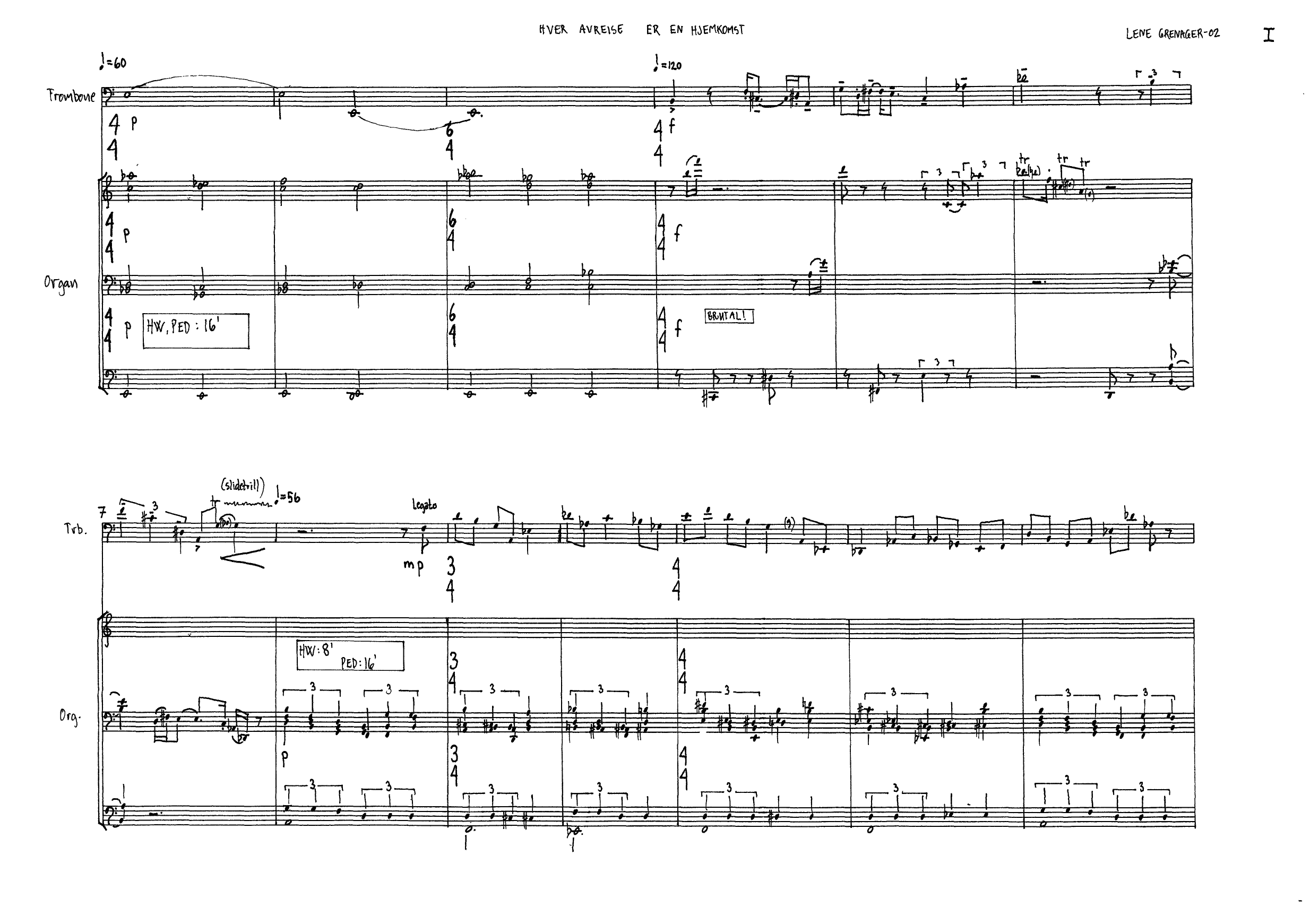 Hver avreise er en hjemkomst - For trombone and organ - Image 3