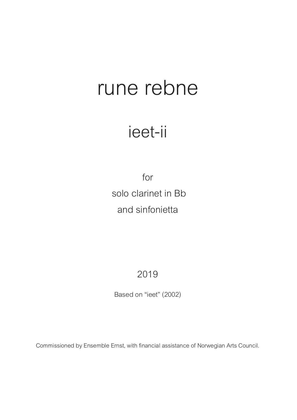 ieet-ii - for solo clarinet in Bb and sinfonietta