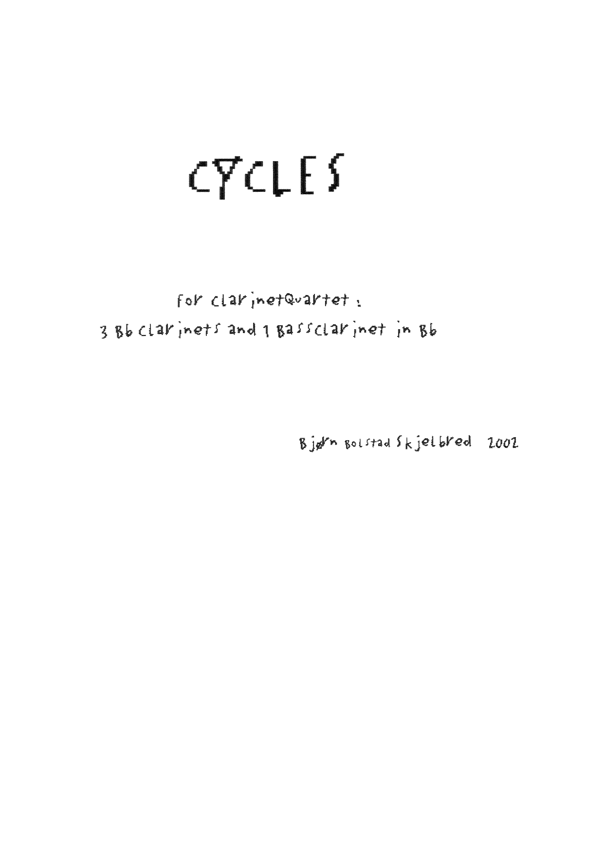 Cycles - For Clarinet Quartet