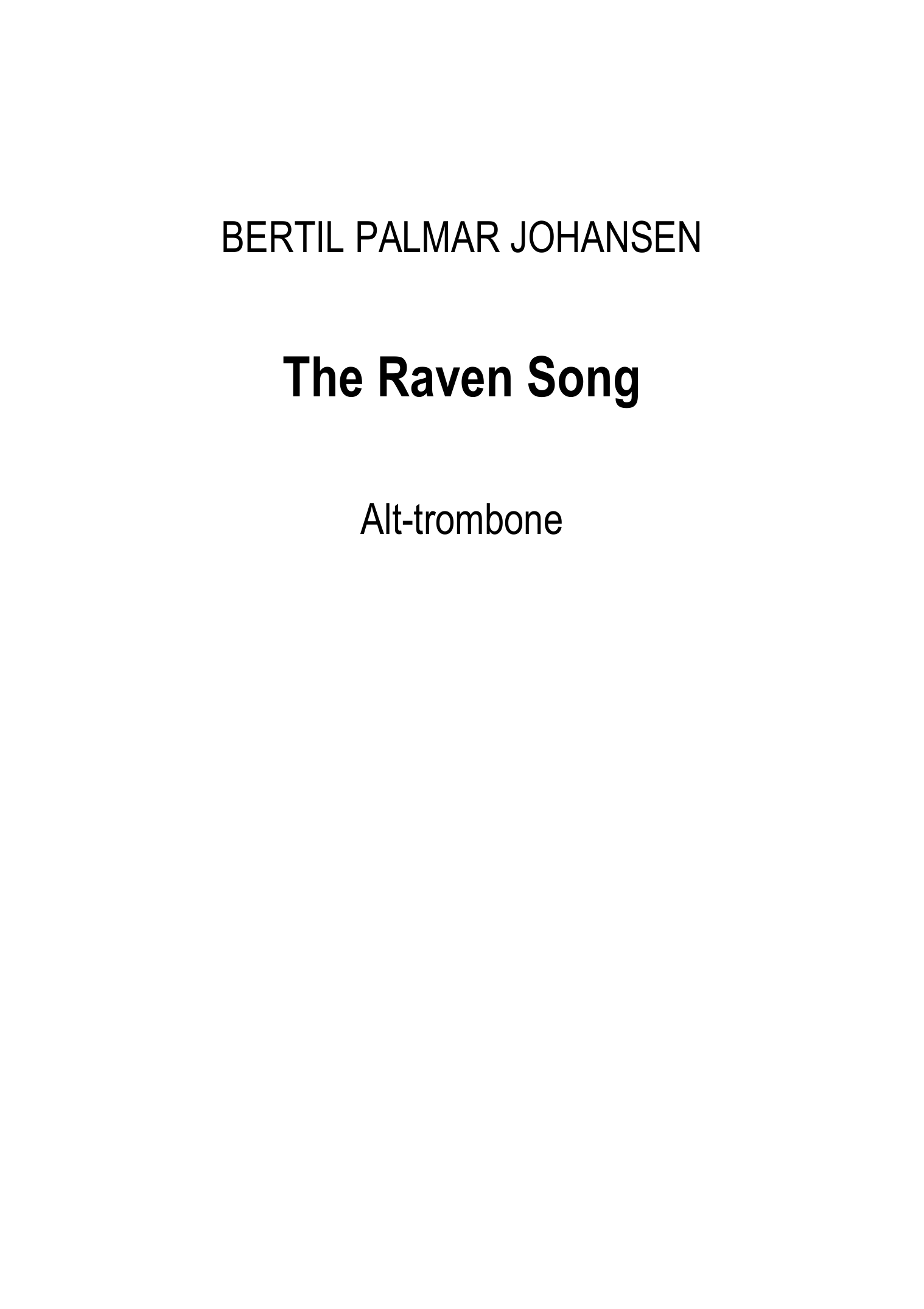 The Raven Song - For alt trombone