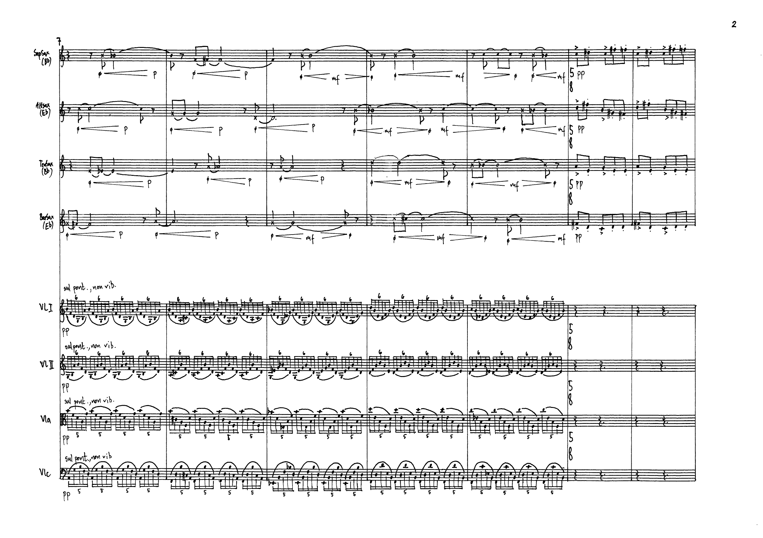 Late Feet - For String Quartet and Saxophone Quartet - Bilde 4