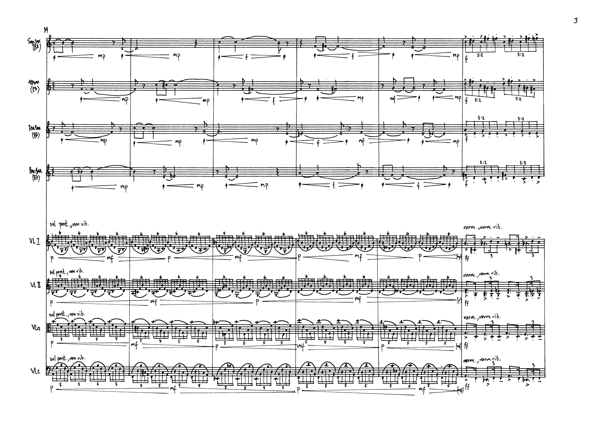 Late Feet - For String Quartet and Saxophone Quartet - Bilde 5