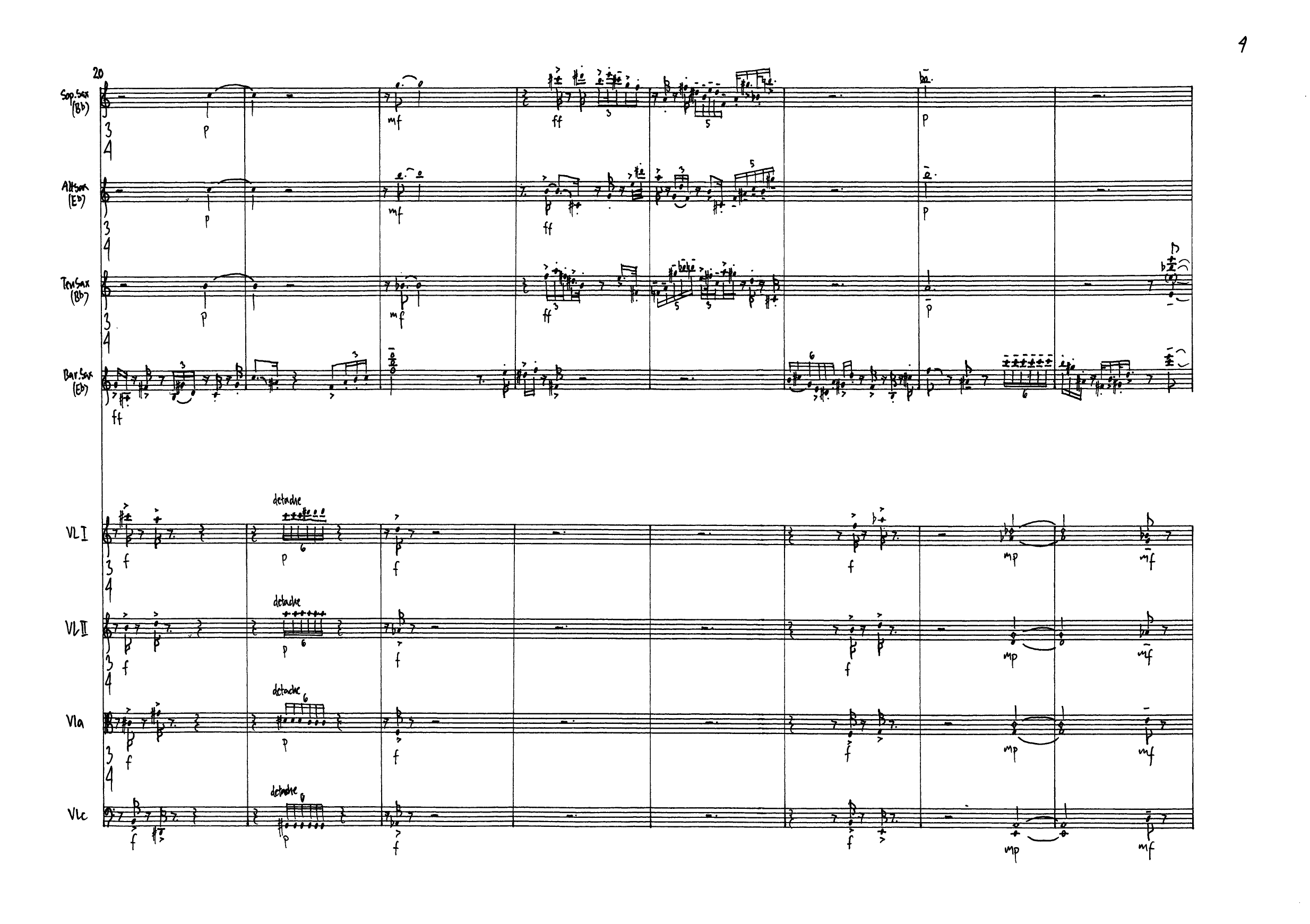 Late Feet - For String Quartet and Saxophone Quartet - Bilde 6