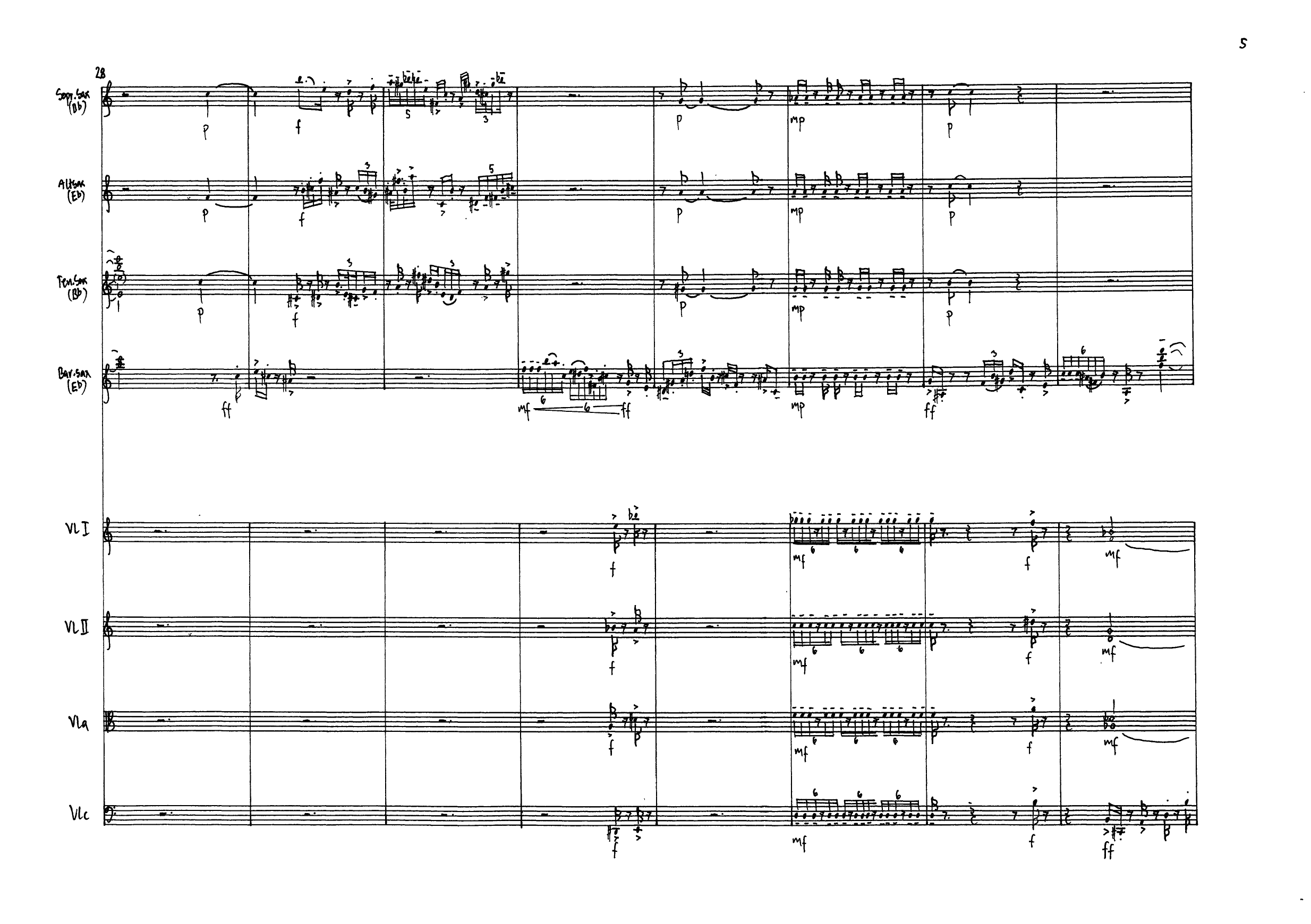 Late Feet - For String Quartet and Saxophone Quartet - Bilde 7