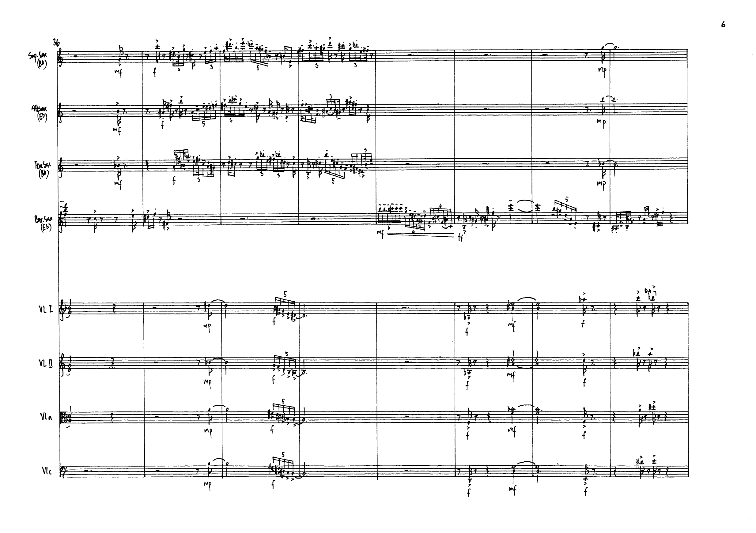 Late Feet - For String Quartet and Saxophone Quartet - Bilde 8