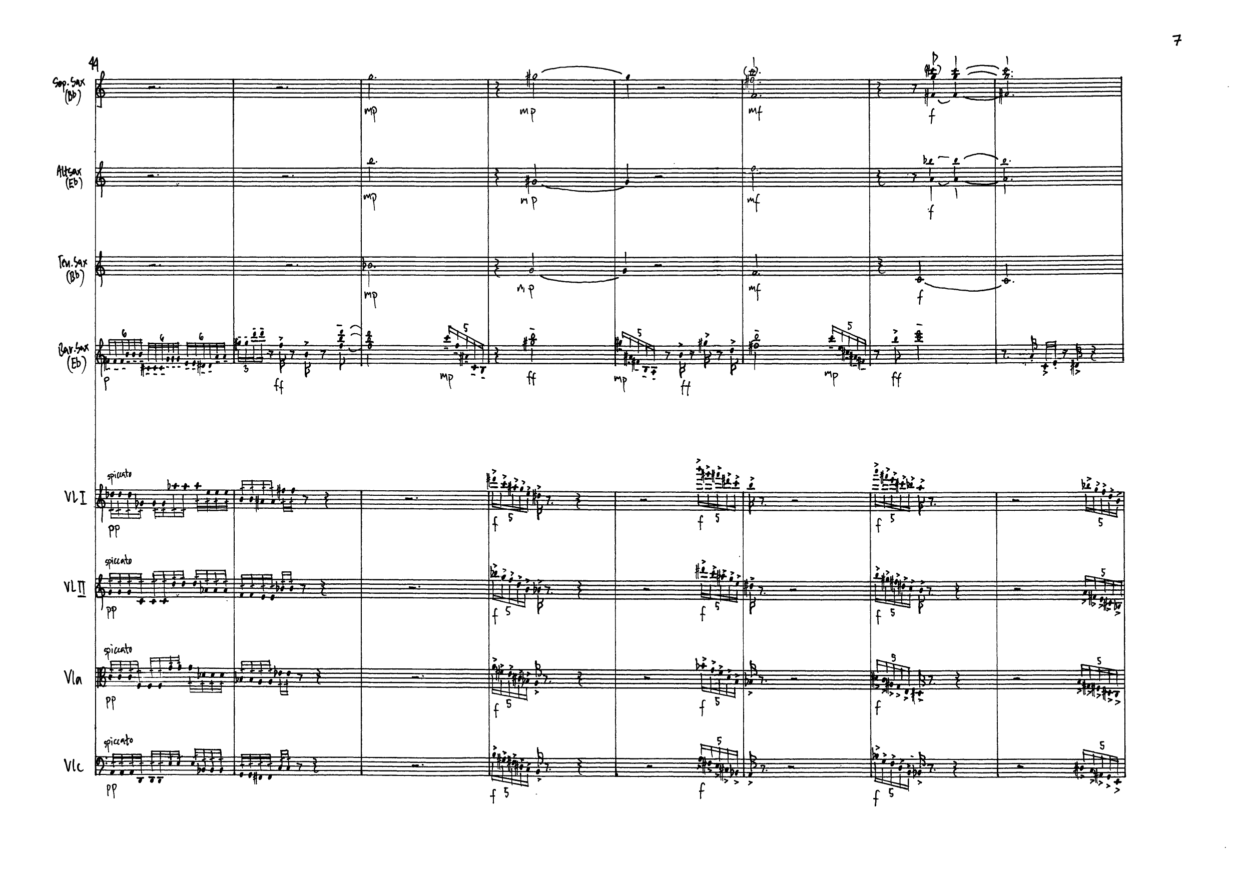 Late Feet - For String Quartet and Saxophone Quartet - Bilde 9