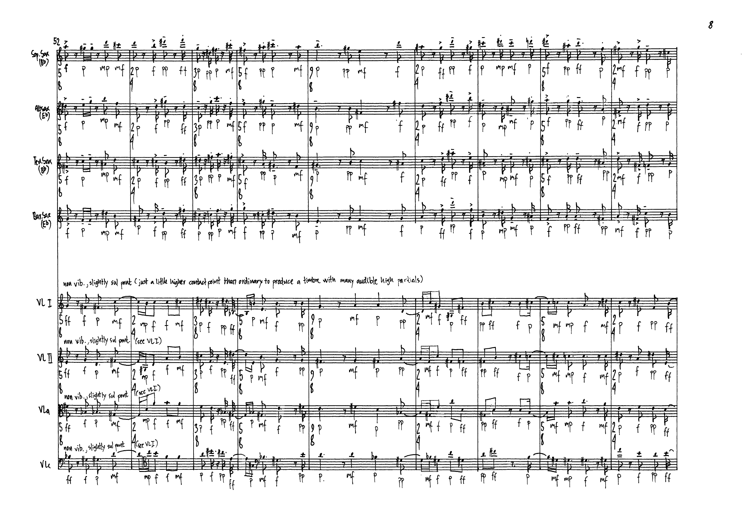 Late Feet - For String Quartet and Saxophone Quartet - Bilde 10